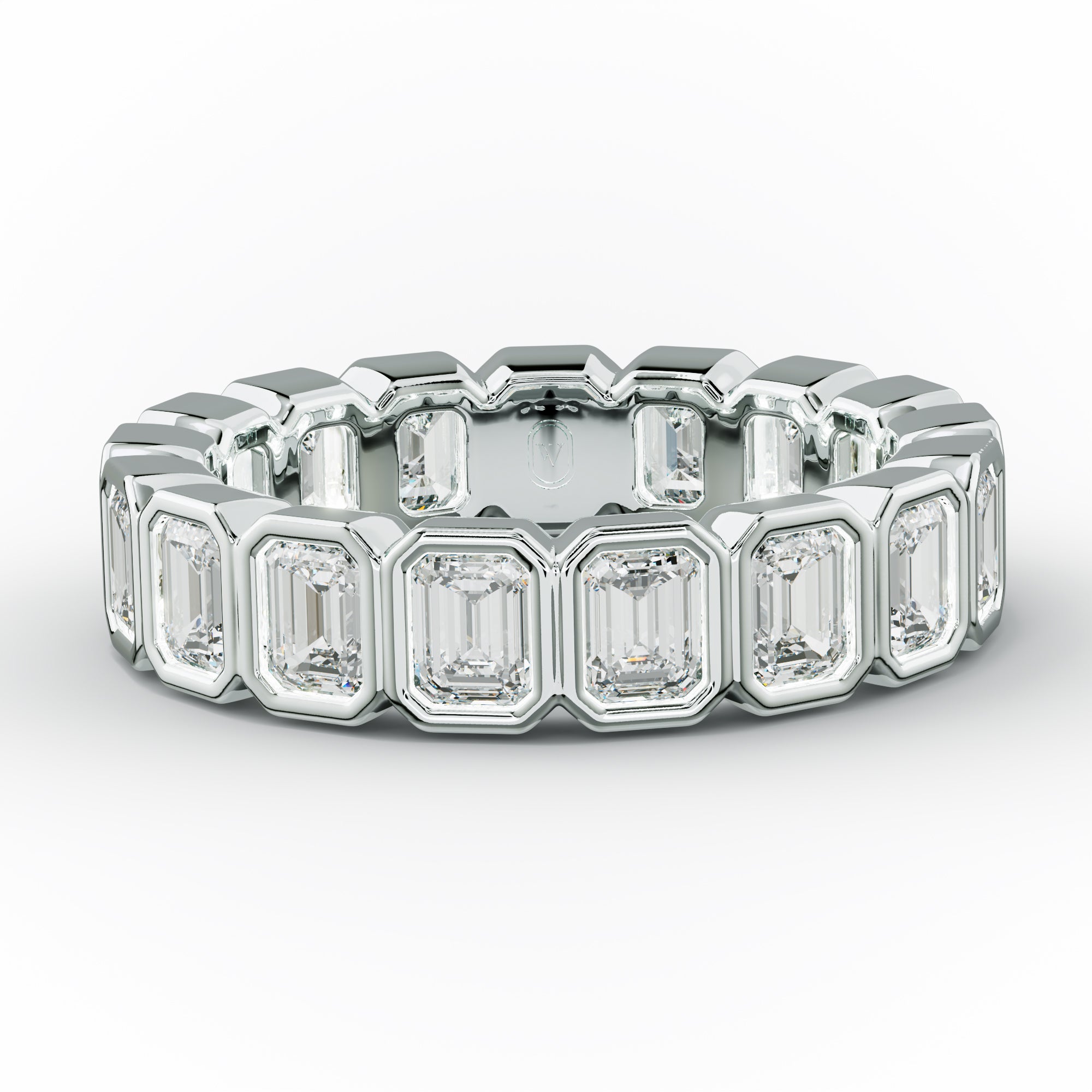 3.0 Carat Bezel Set Emerald Cut Diamond Eternity Band