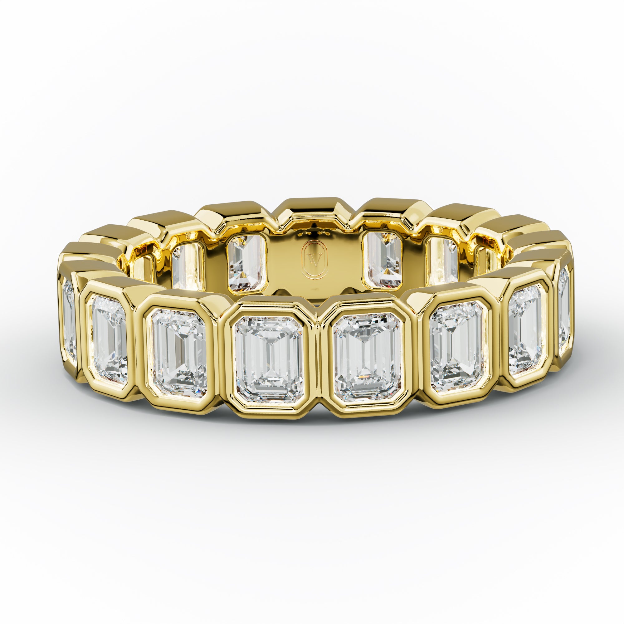 3.0 Carat Bezel Set Emerald Cut Diamond Eternity Band