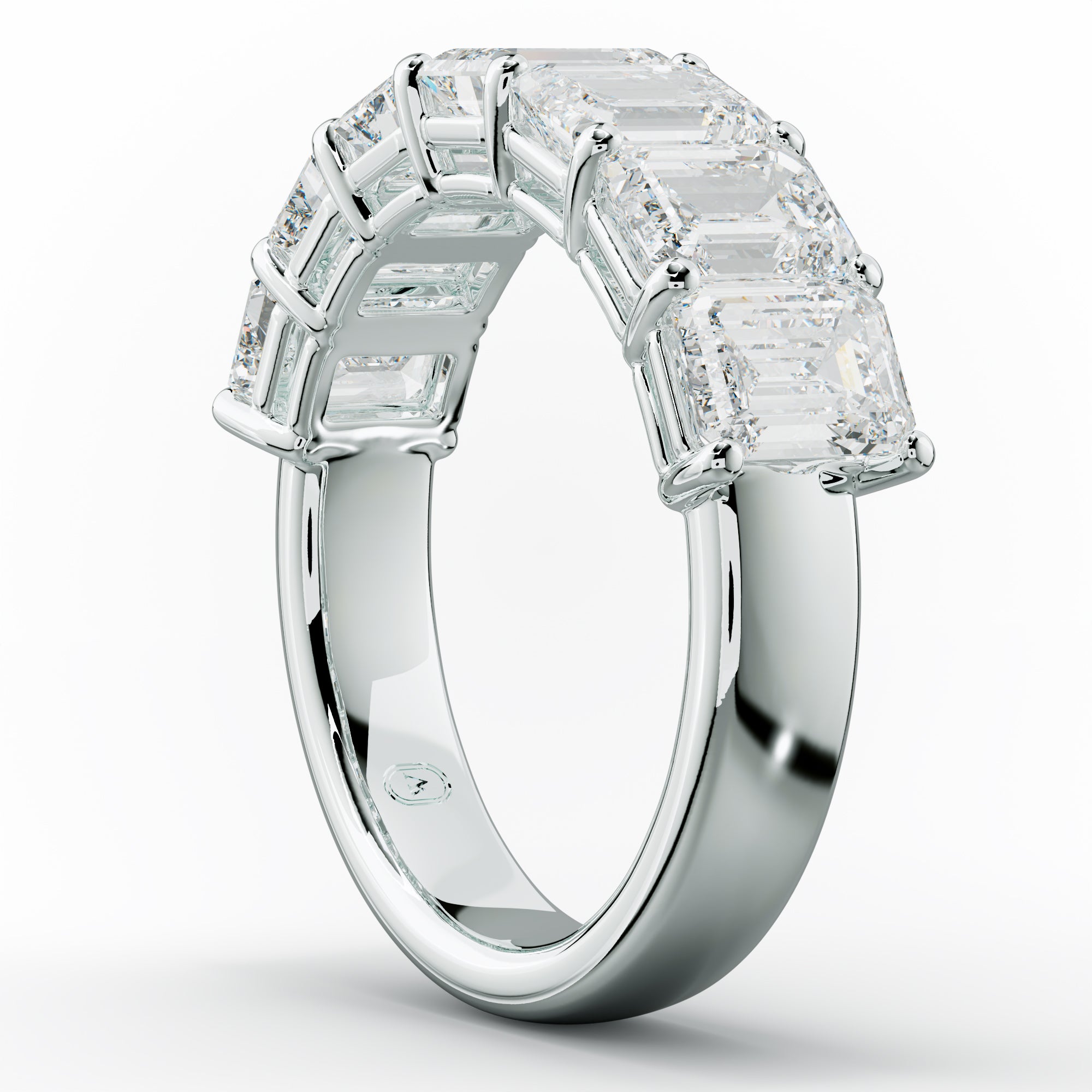 4.0 Carat Emerald Diamond Anniversary Band