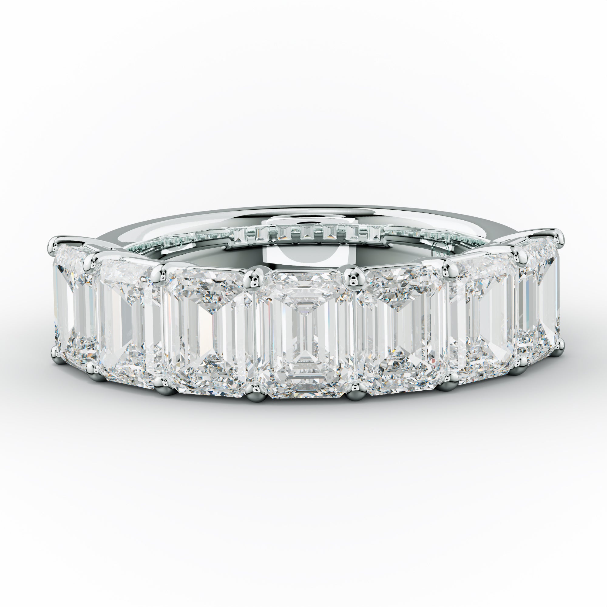 4.0 Carat Emerald Diamond Anniversary Band