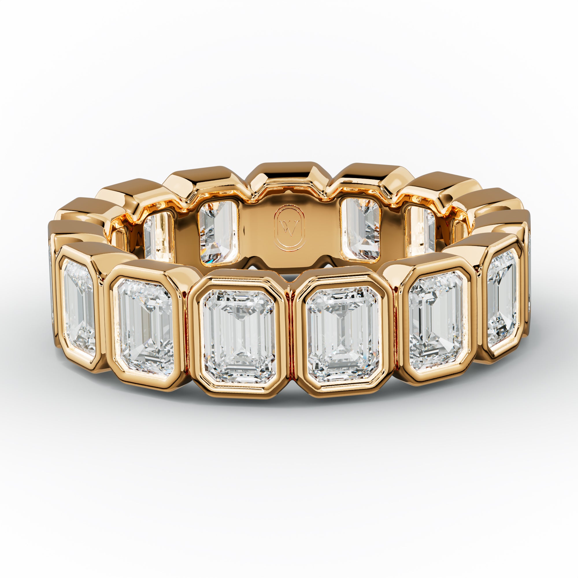 4.0 Carat Bezel Set Emerald Cut Diamond Eternity Band