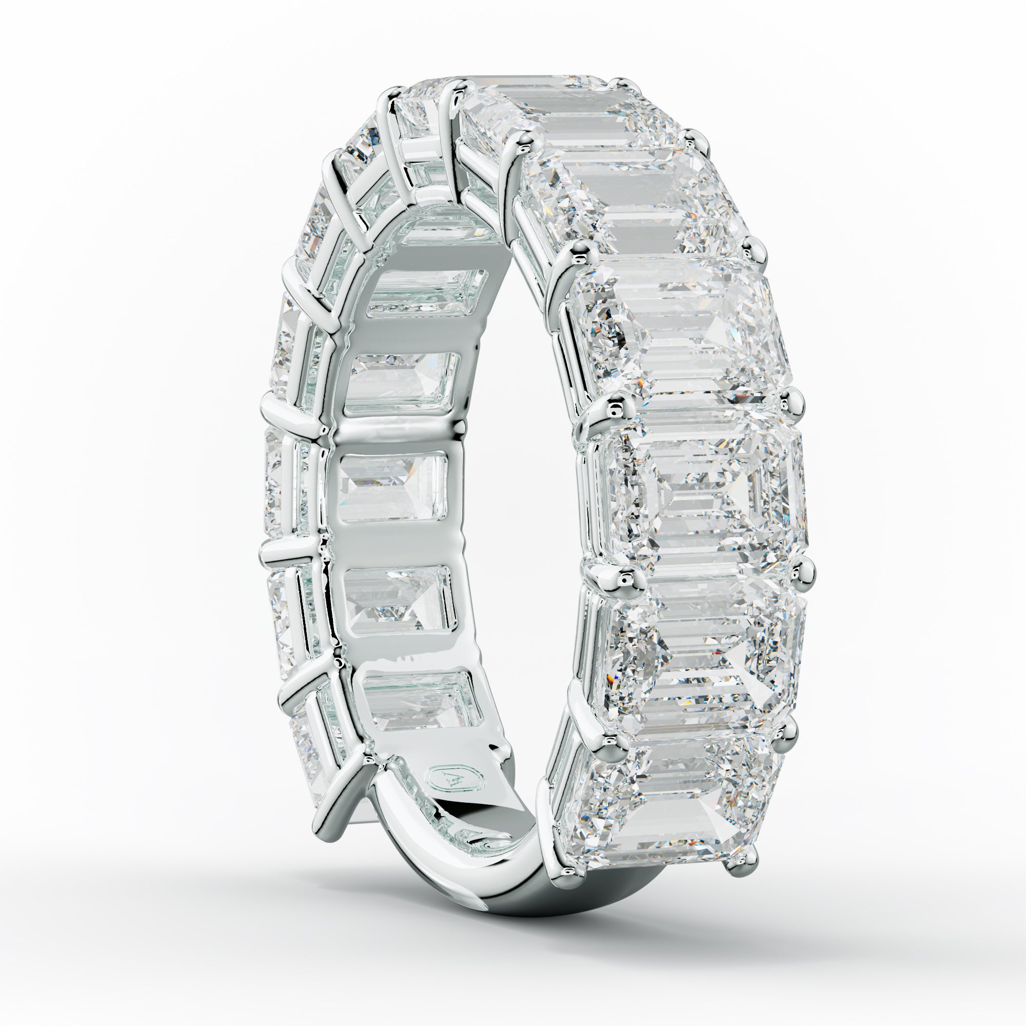 7.0 Carat Emerald Diamond Anniversary Band