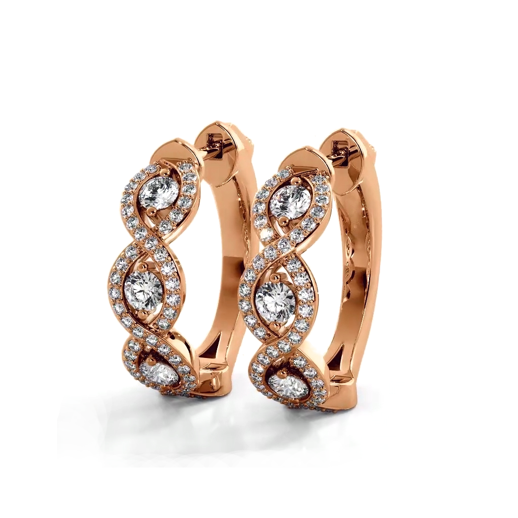 Infinity Style 1.0 ctw. Diamond Hoop Earrings-VIRABYANI