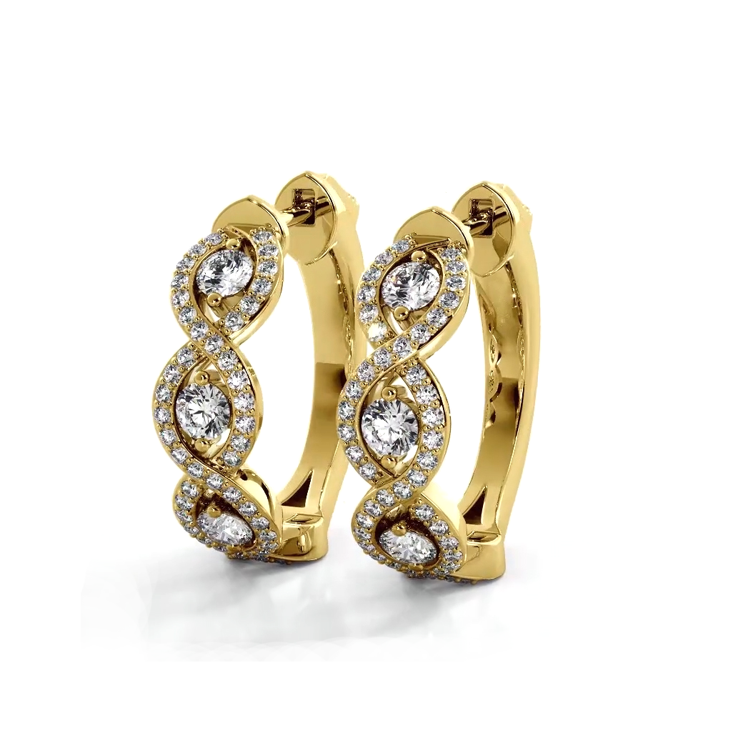 Infinity Style 1.0 ctw. Diamond Hoop Earrings-VIRABYANI