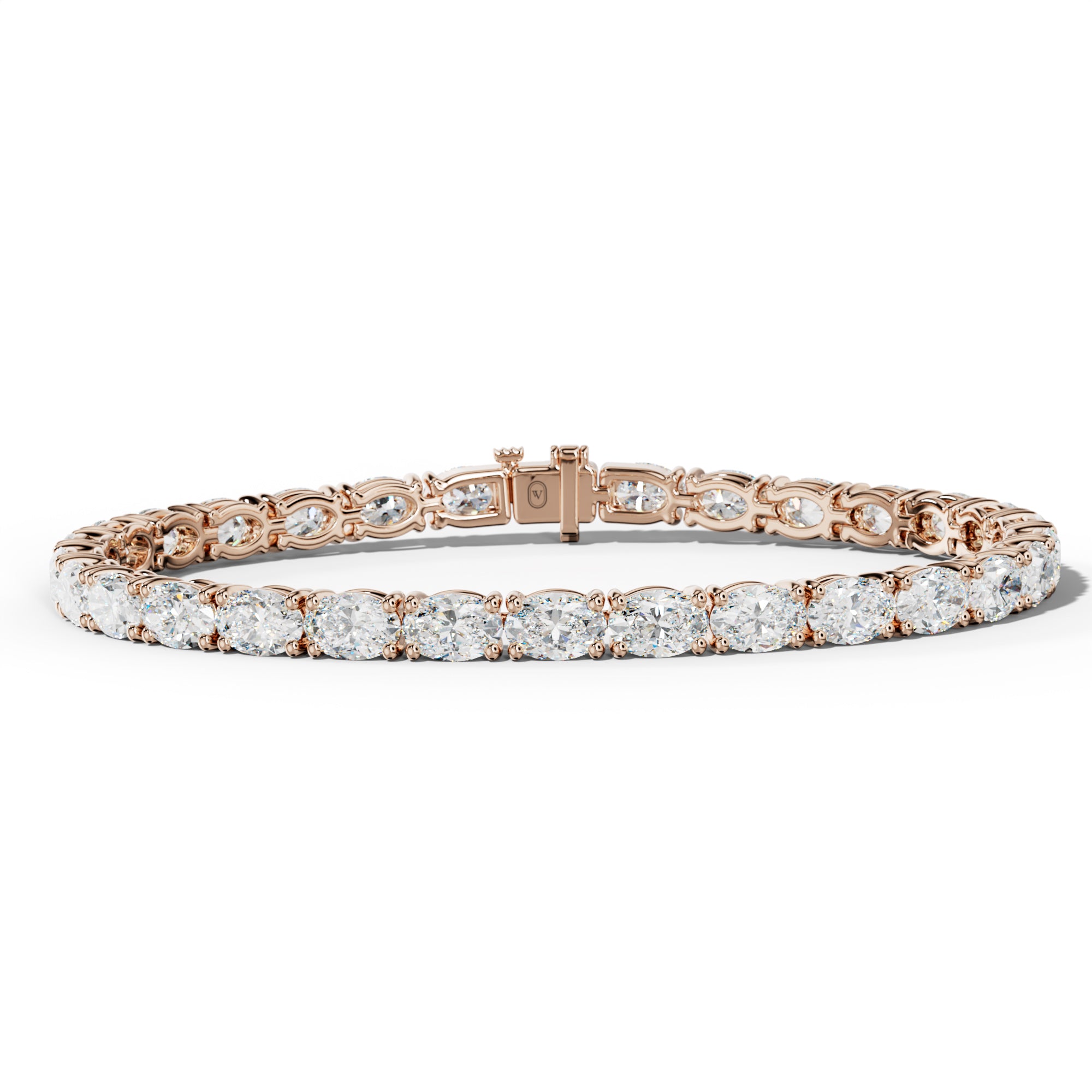 12.0 Carat East West Oval Diamond Tennis Bracelet