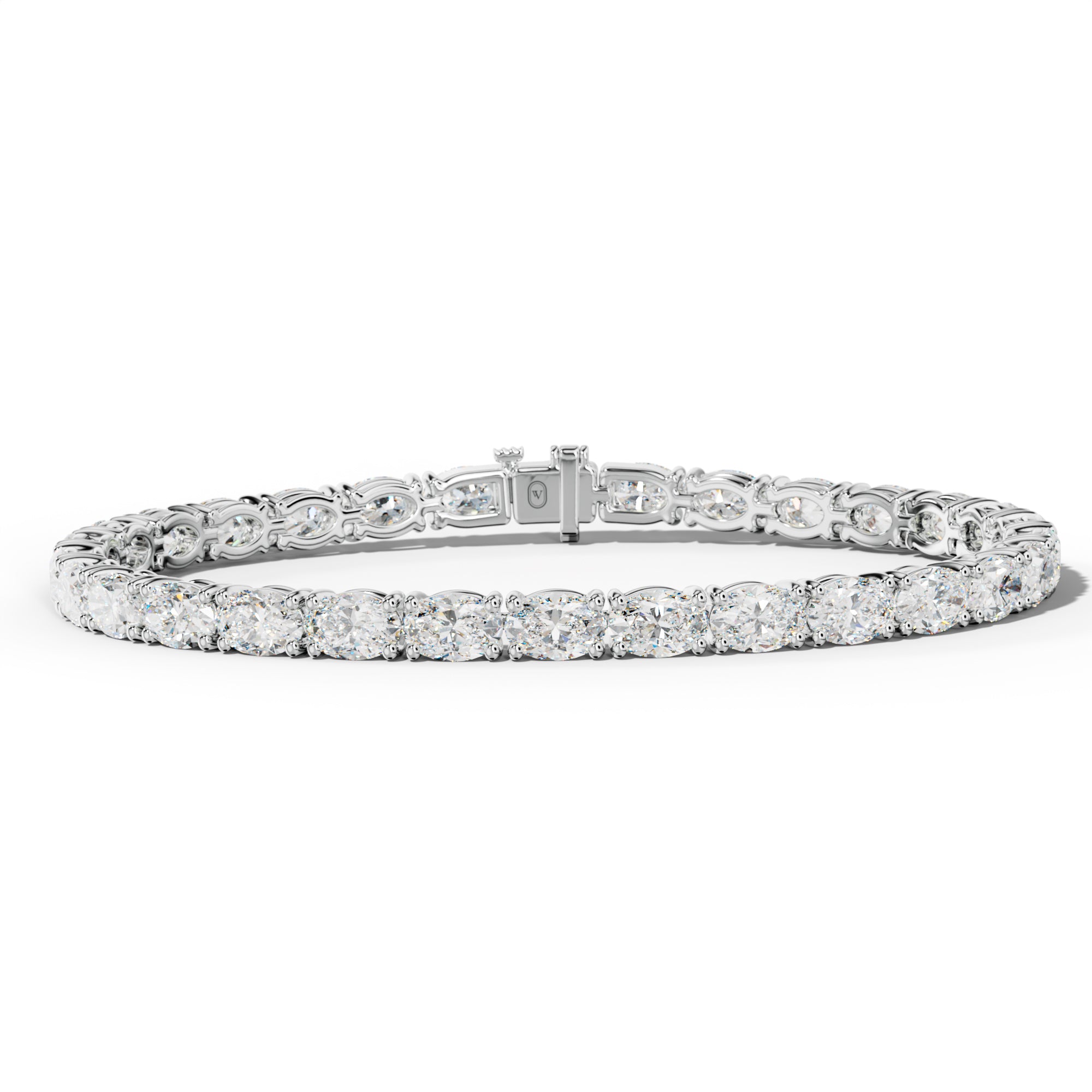 12.0 Carat East West Oval Diamond Tennis Bracelet