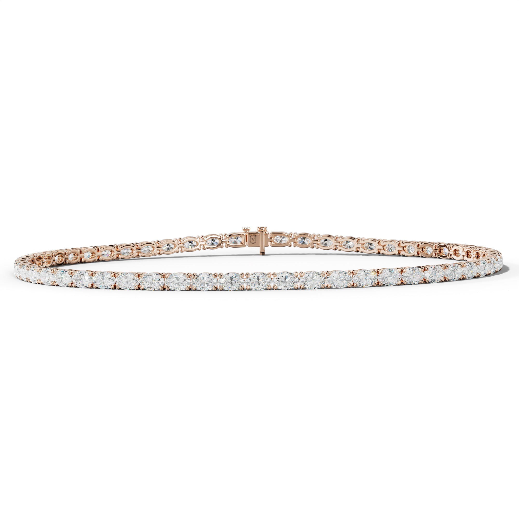 4.0 Carat East West Oval Diamond Tennis Bracelet