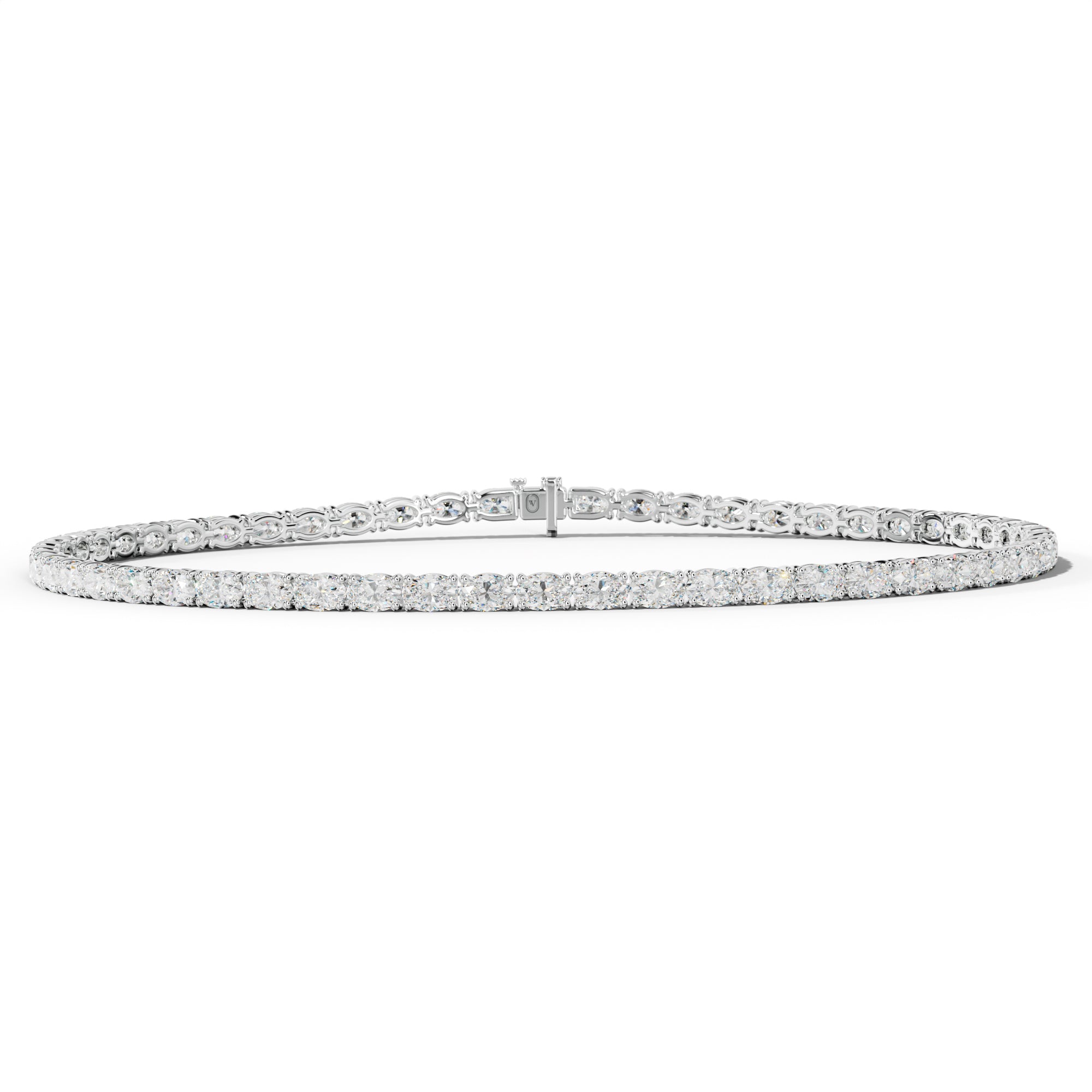 4.0 Carat East West Oval Diamond Tennis Bracelet