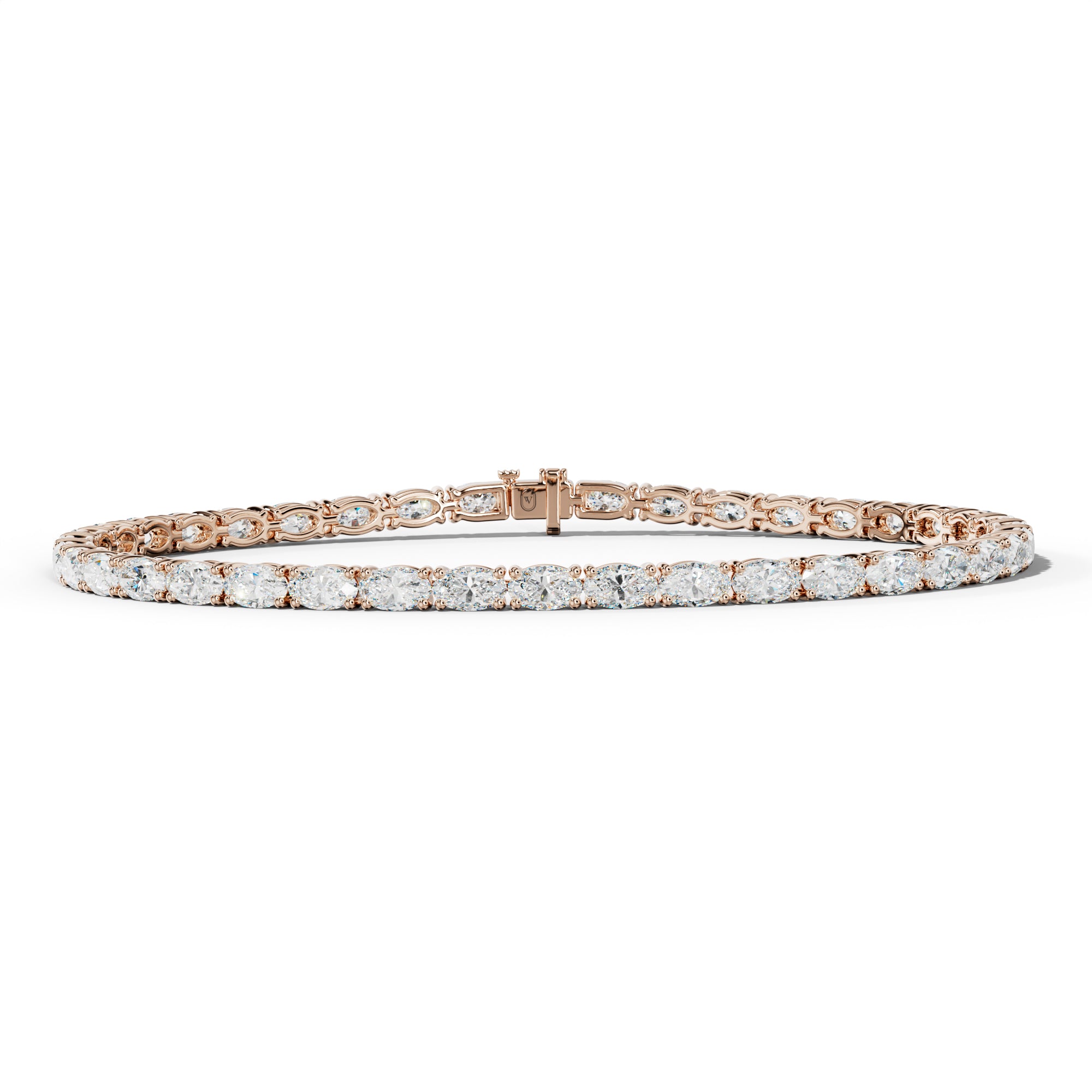 5.0 Carat East West Oval Diamond Tennis Bracelet