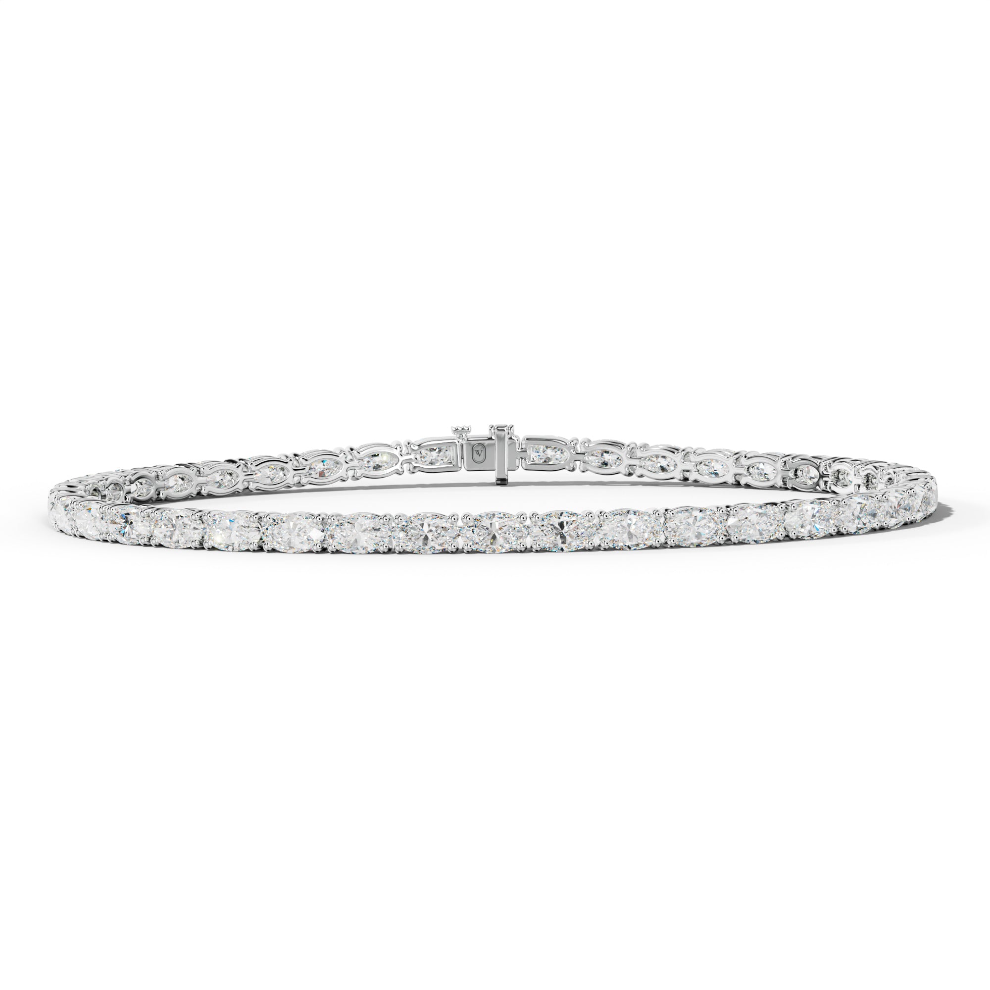 5.0 Carat East West Oval Diamond Tennis Bracelet