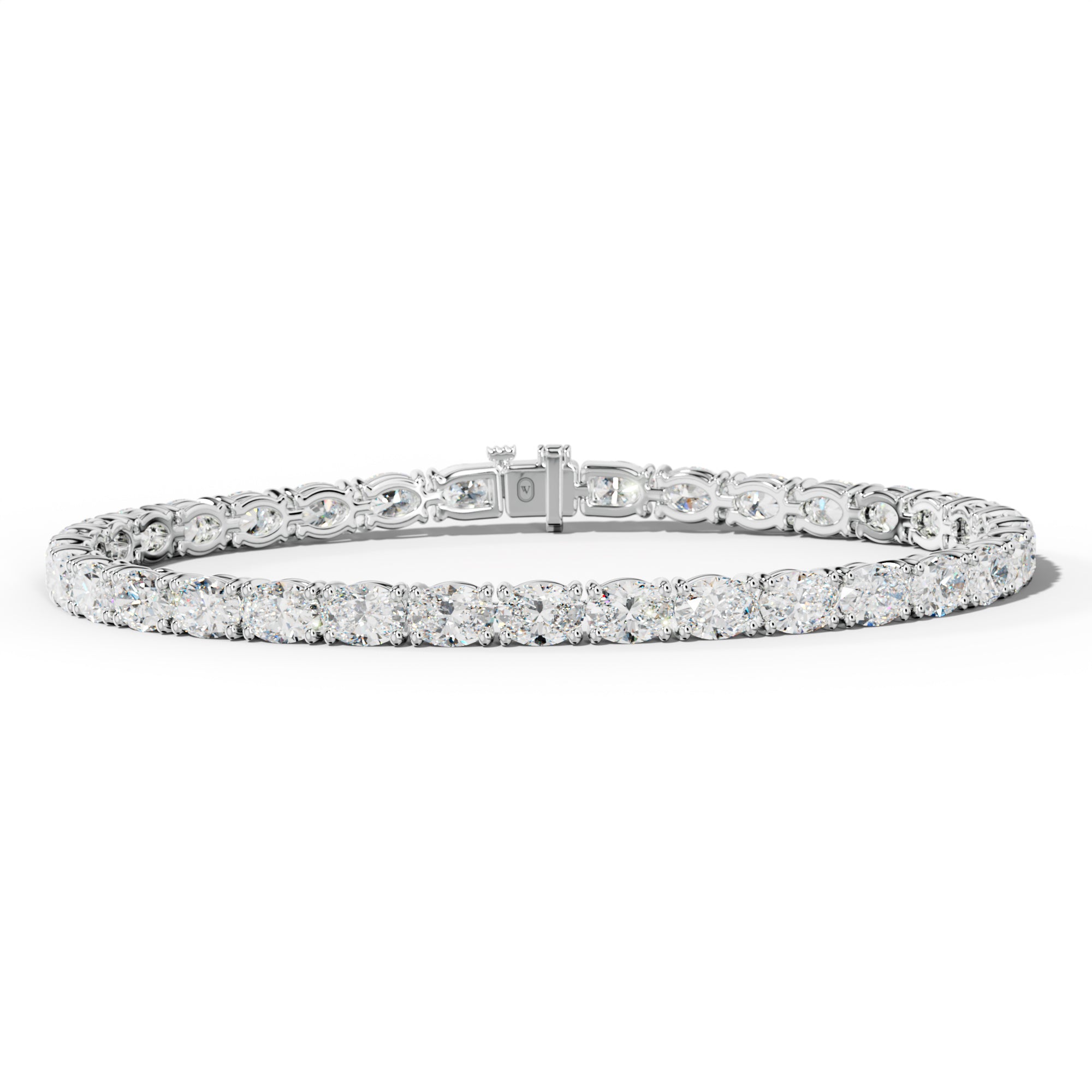 10.0 Carat East West Oval Diamond Tennis Bracelet