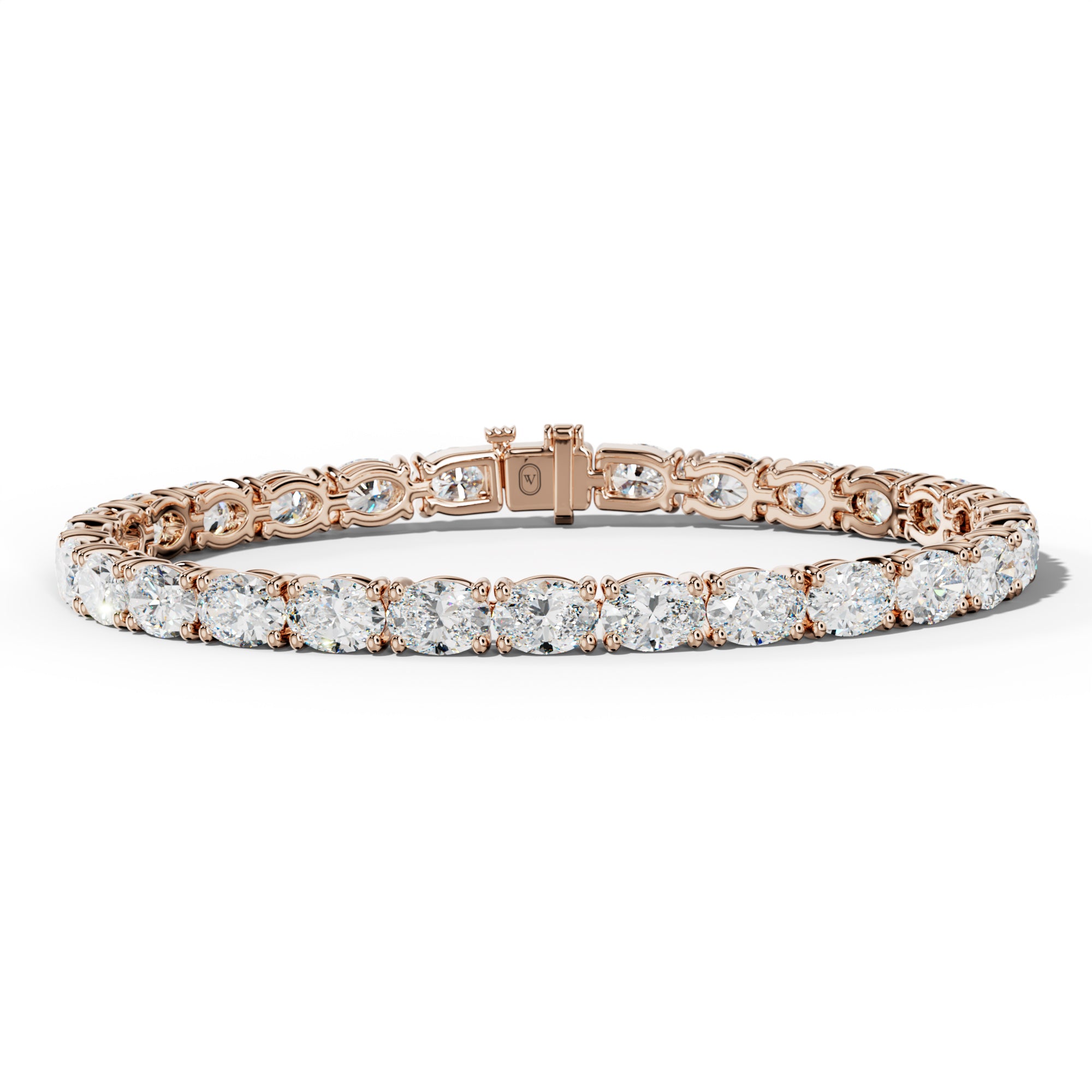 14.0 Carat East West Oval Diamond Tennis Bracelet