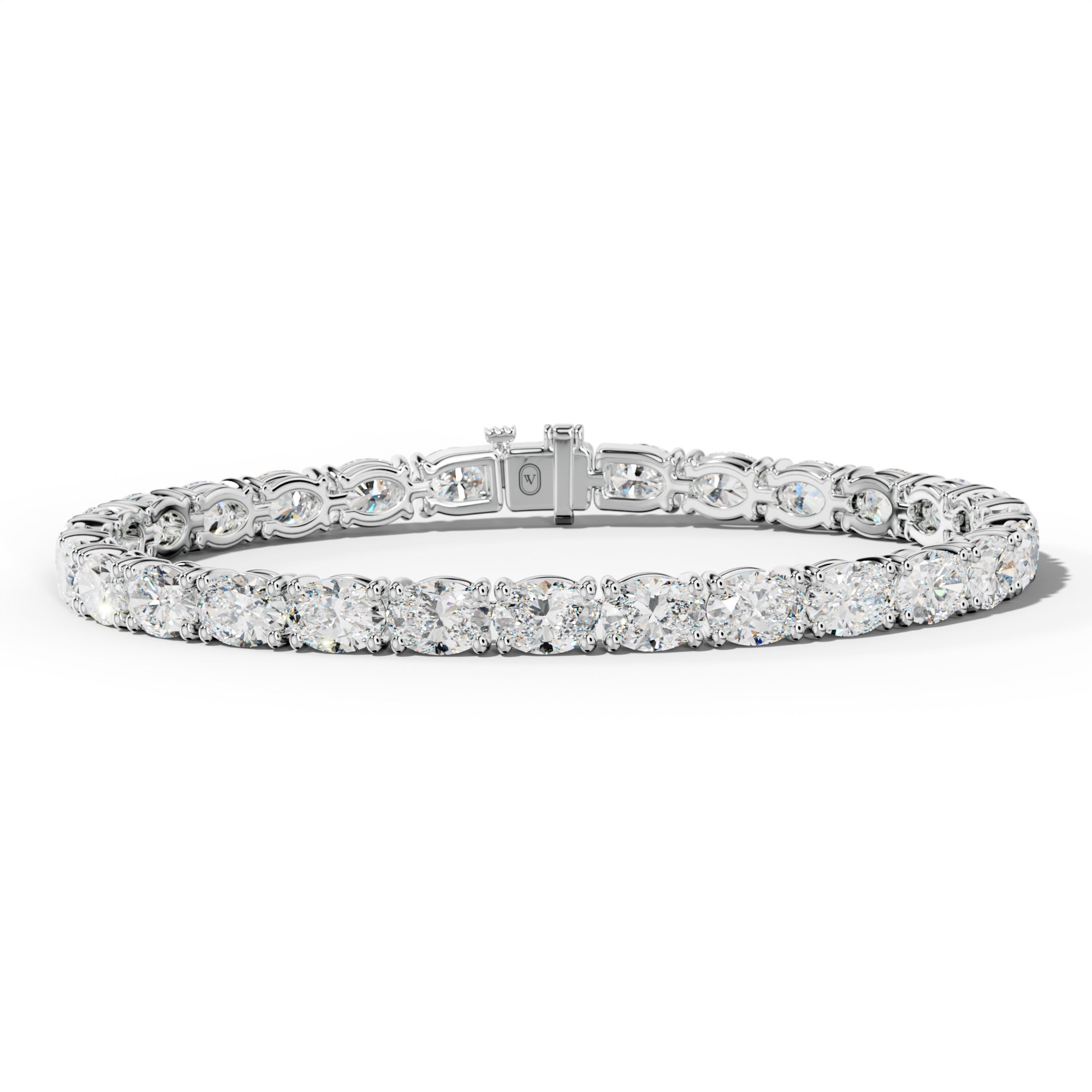 14.0 Carat East West Oval Diamond Tennis Bracelet
