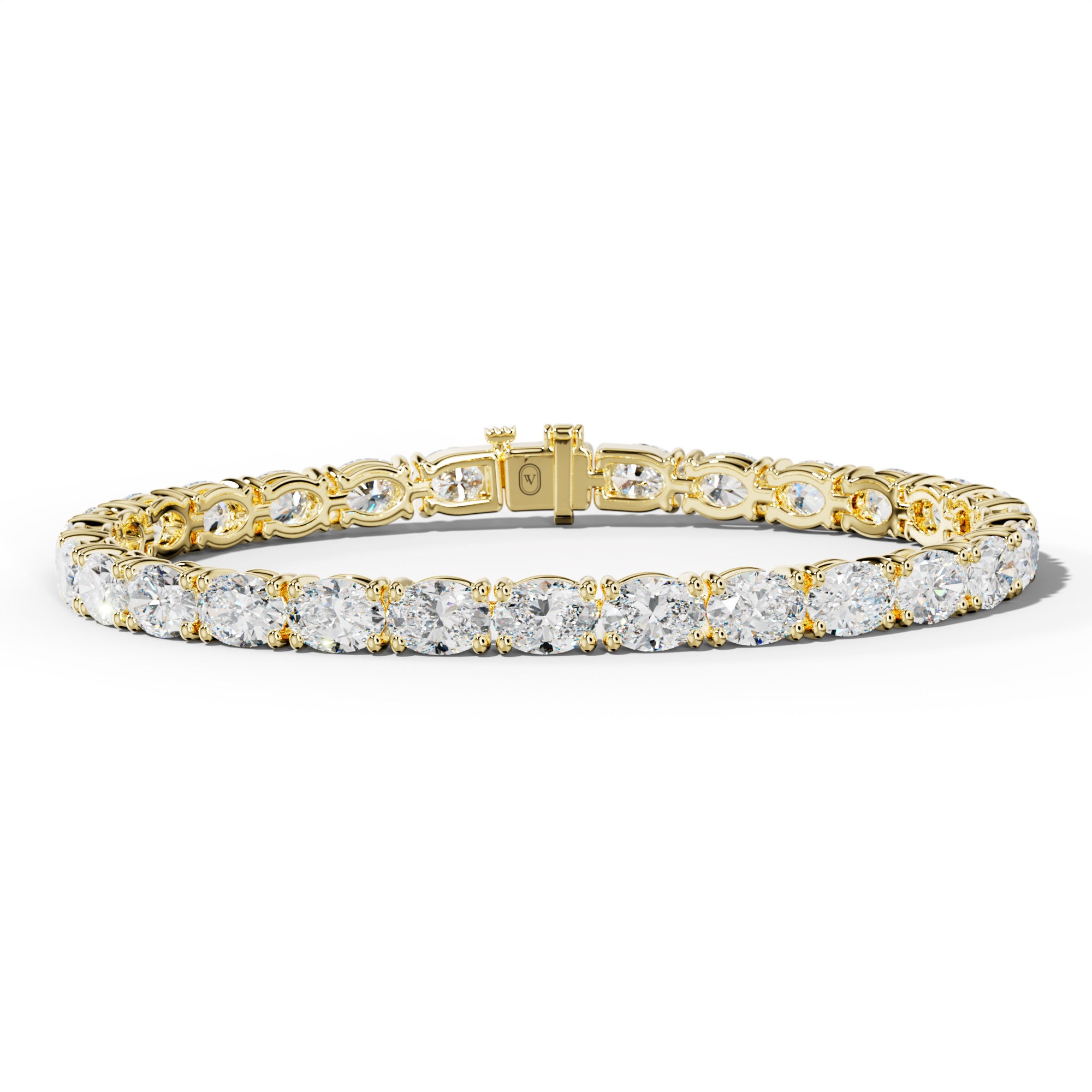 14.0 Carat East West Oval Diamond Tennis Bracelet