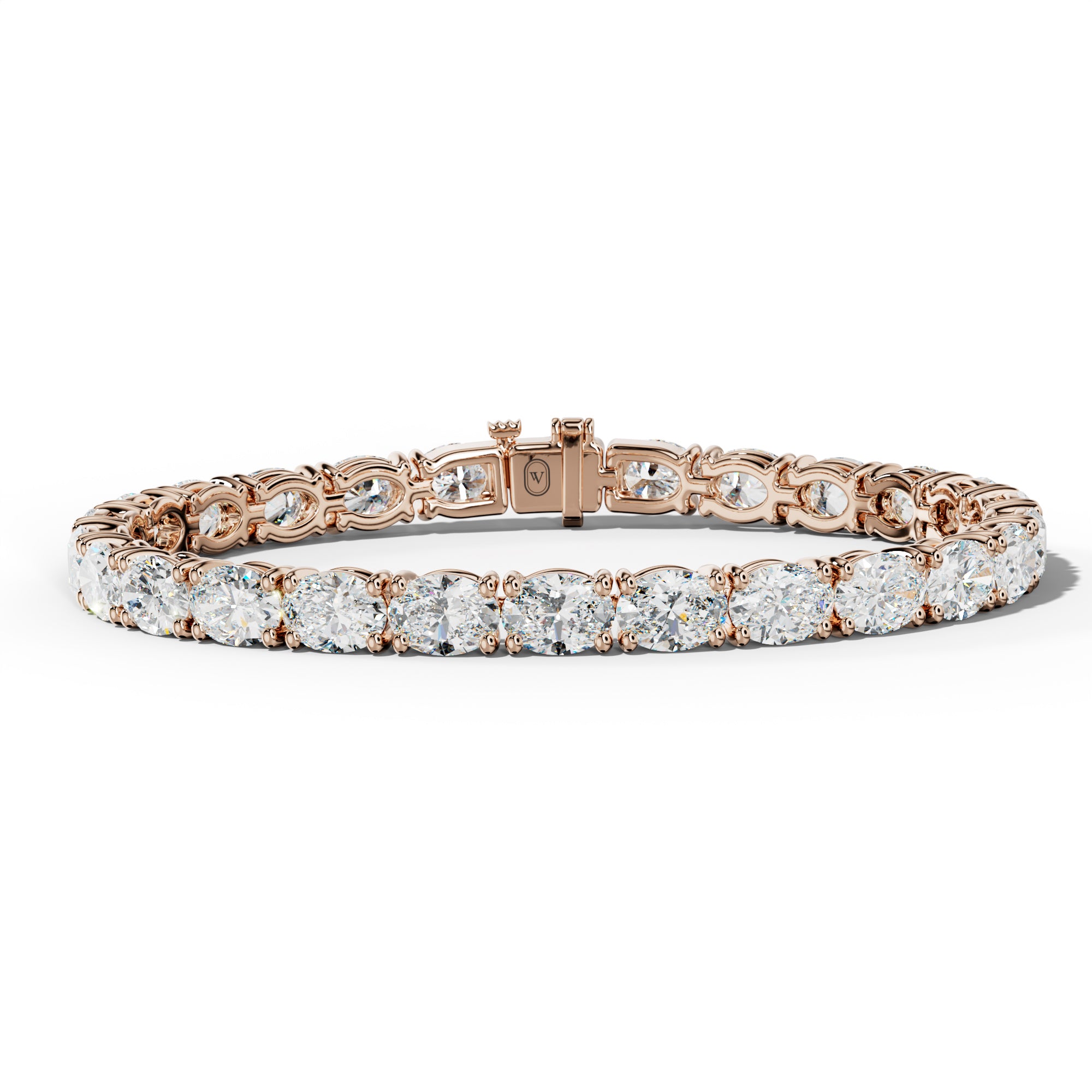 16.0 Carat East West Oval Diamond Tennis Bracelet