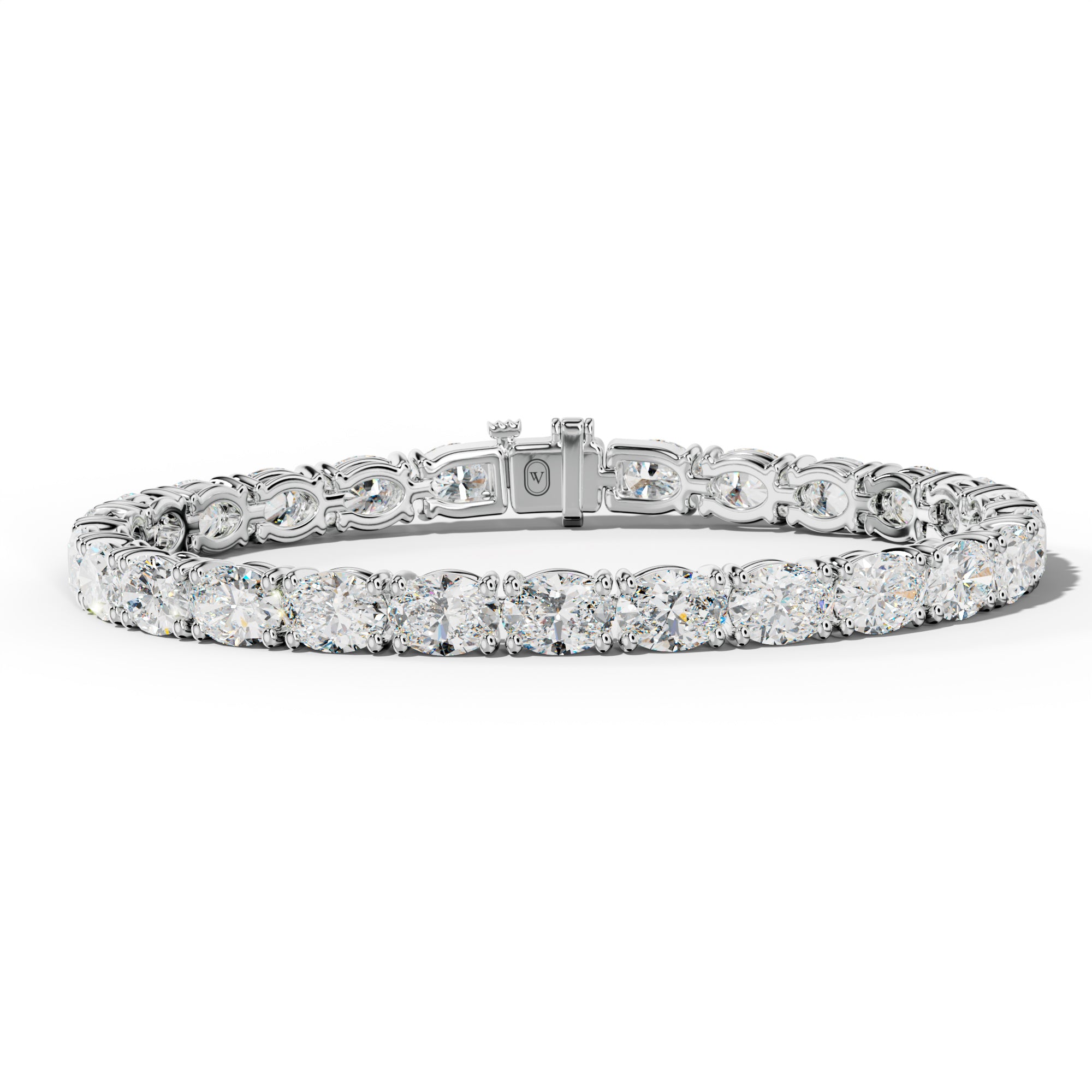 16.0 Carat East West Oval Diamond Tennis Bracelet