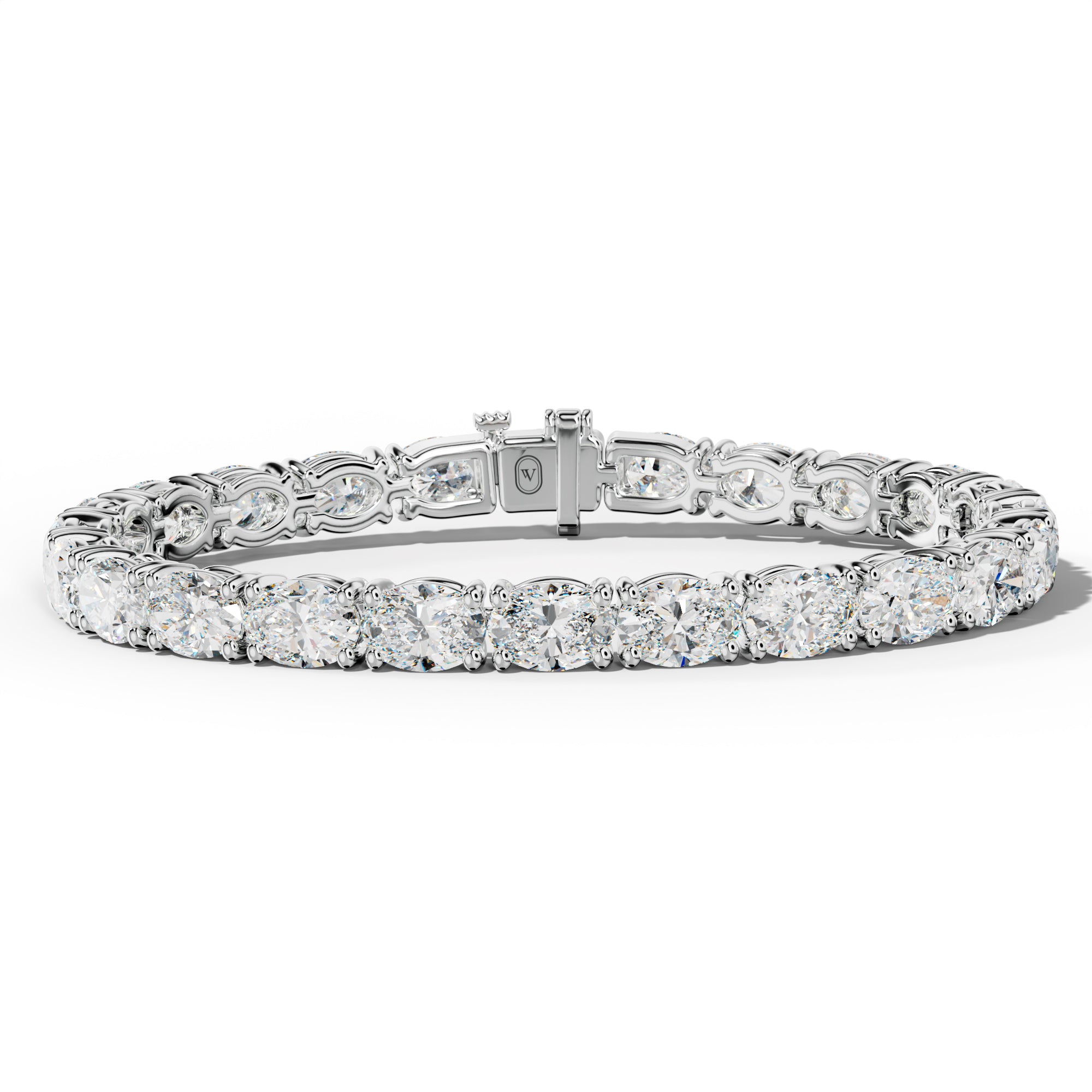 20.0 Carat East West Oval Diamond Tennis Bracelet