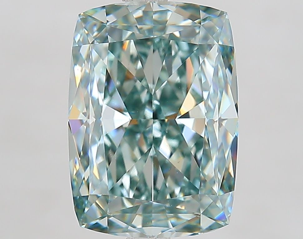 5.02 Carat Cushion Cut Fancy Green