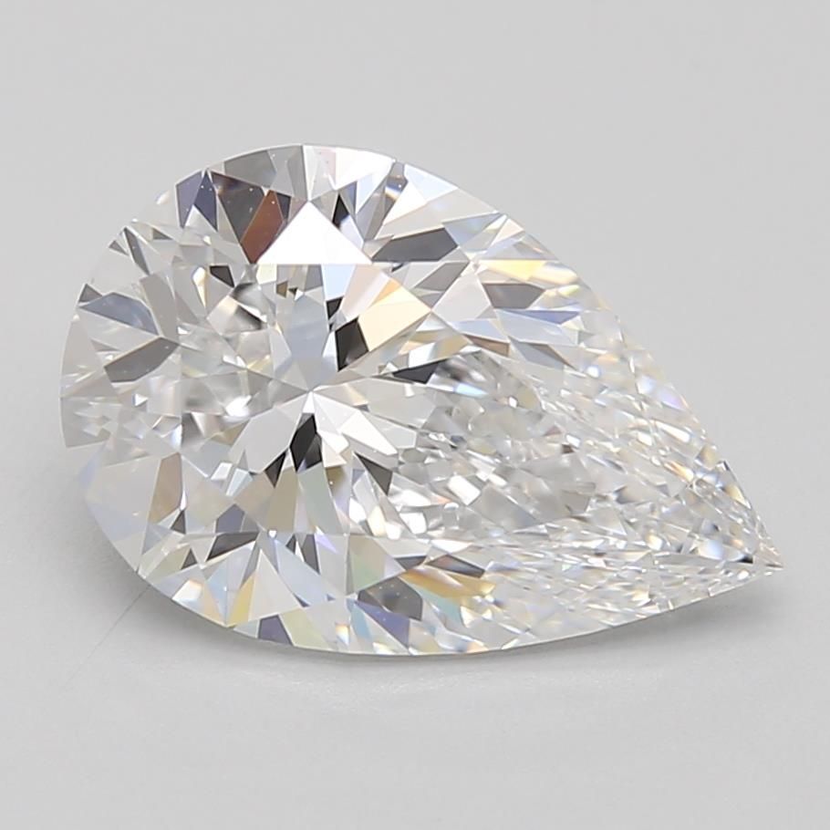 3.16 Carat D-VVS2 Pear Lab Diamond