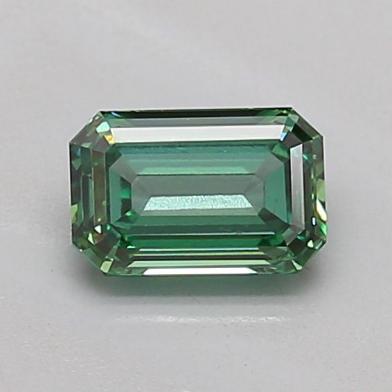 0.56 Carat Emerald Cut Fancy Green