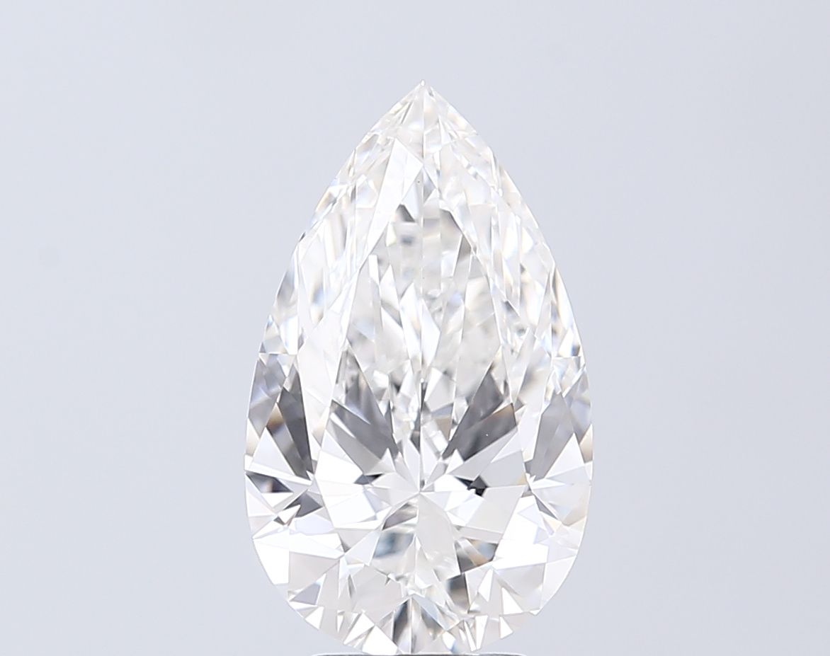 4.09 Carat F-VVS2 Pear Lab Diamond