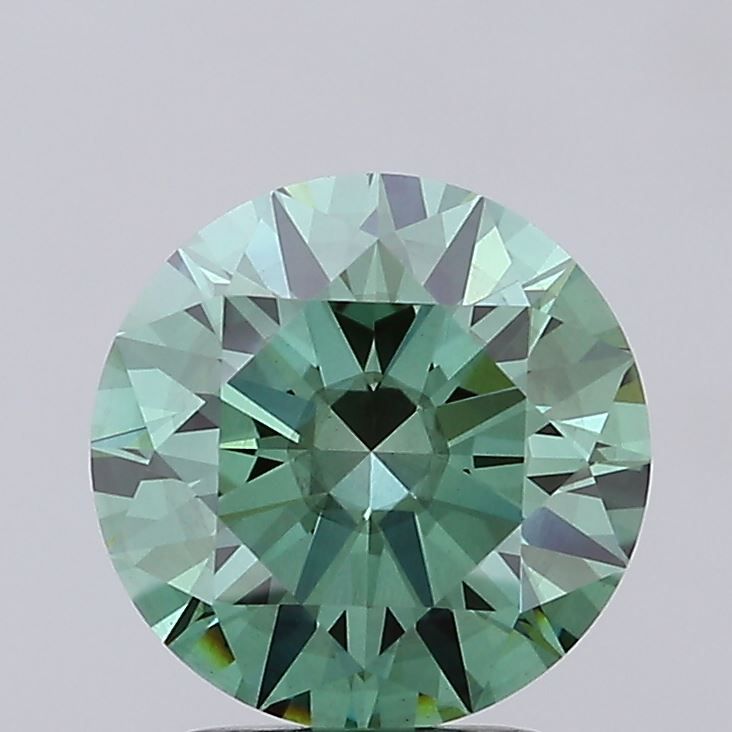 2.78 Carat Round Cut Fancy Green