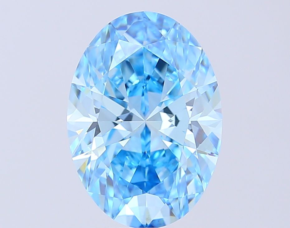 4.05 Carat Blue VVS2 Oval Lab Diamond