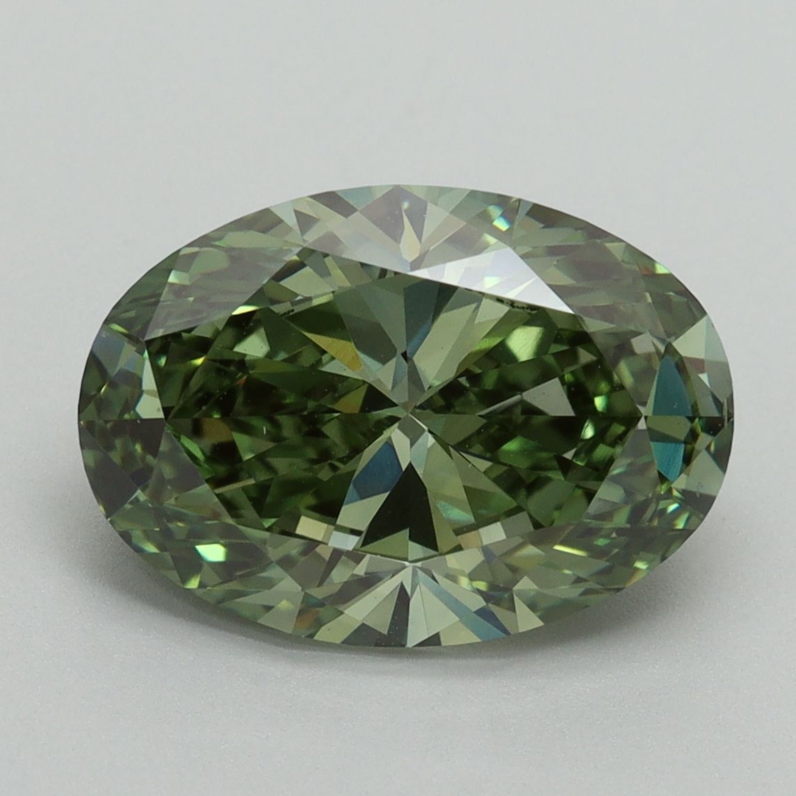 4.06 Carat Oval Cut Fancy Green