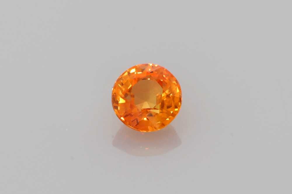 1.04 Carat Round Cut Orange Sapphire