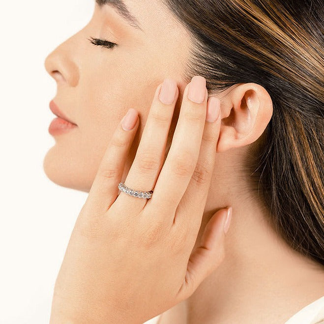 2.52 ct. Round Diamond U Prong Wedding Band-VIRABYANI