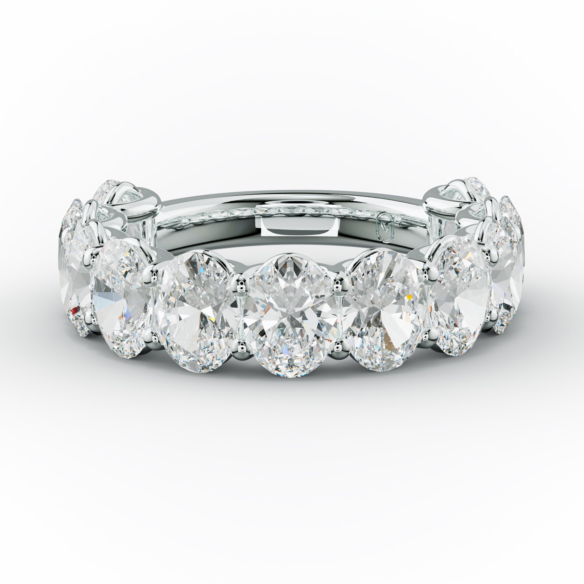 5.0 Carat Oval Diamond Anniversary Band U Prong