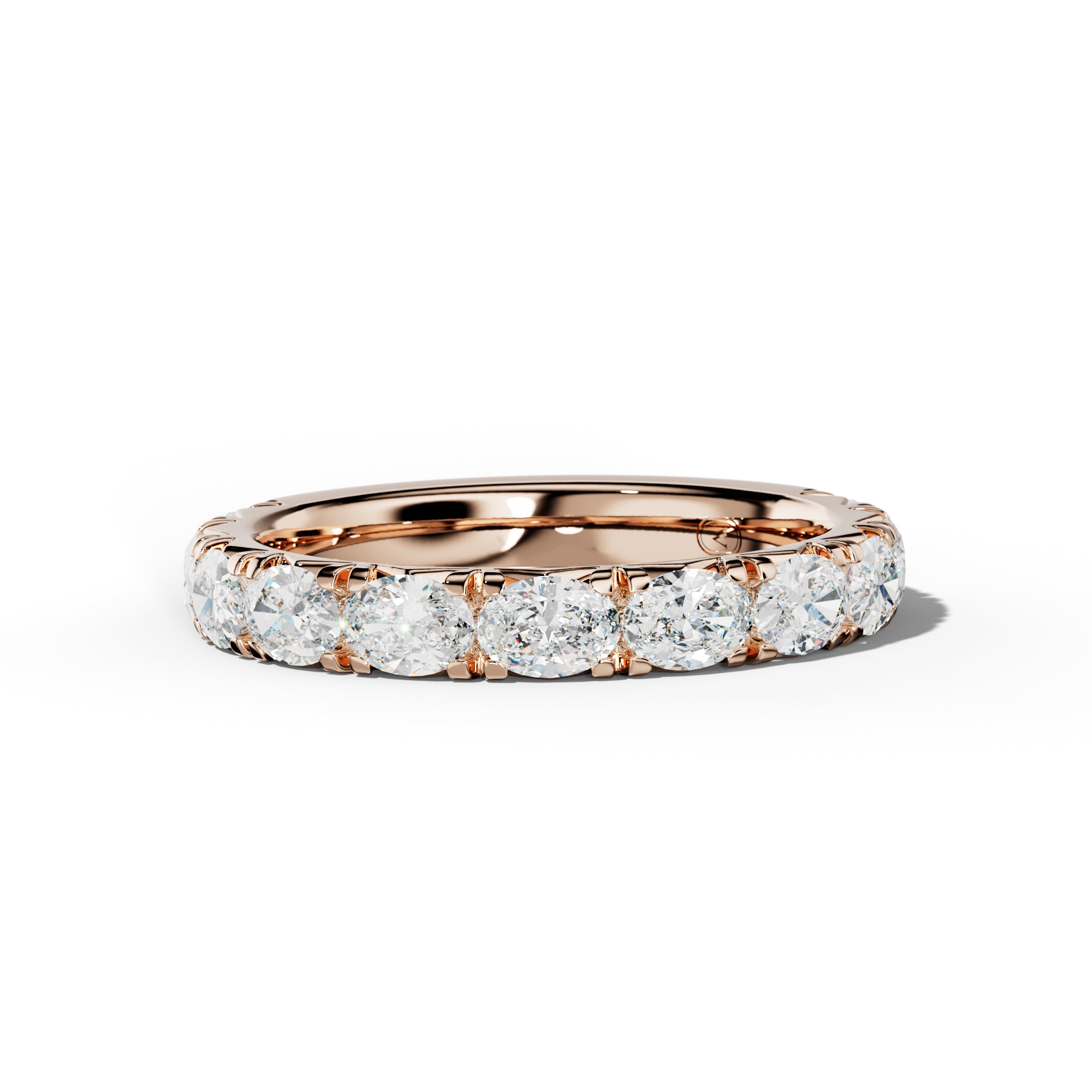 1.0 Carat East West Oval Diamond French Pave 3/4 Anniversary Band