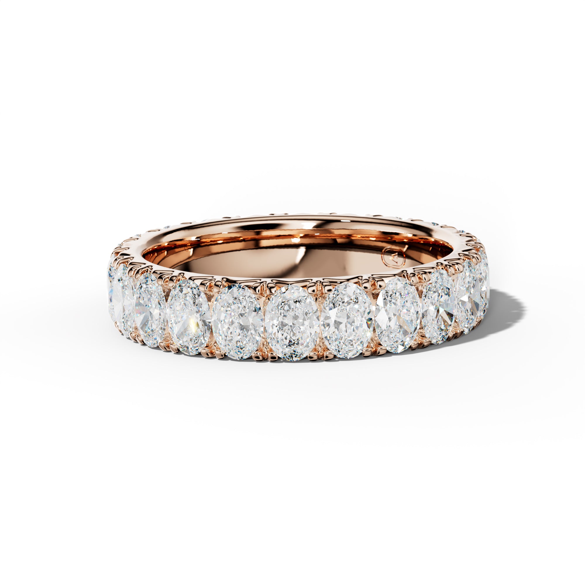 4.0 Carat Oval Diamond French Pave Eternity Band