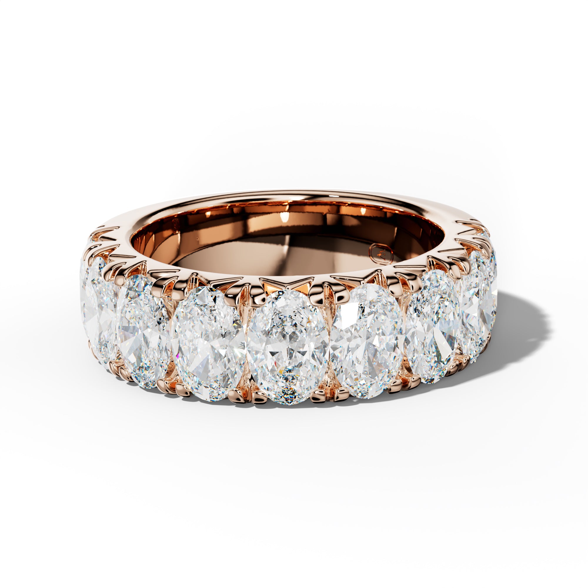 5.0 Carat Oval  Diamond French Pave Half Anniversary Band