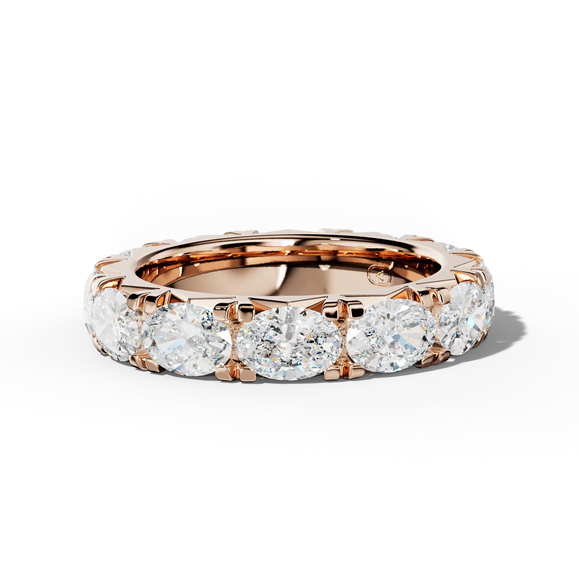 5.0 Carat East West Oval Diamond French Pave Eternity Band