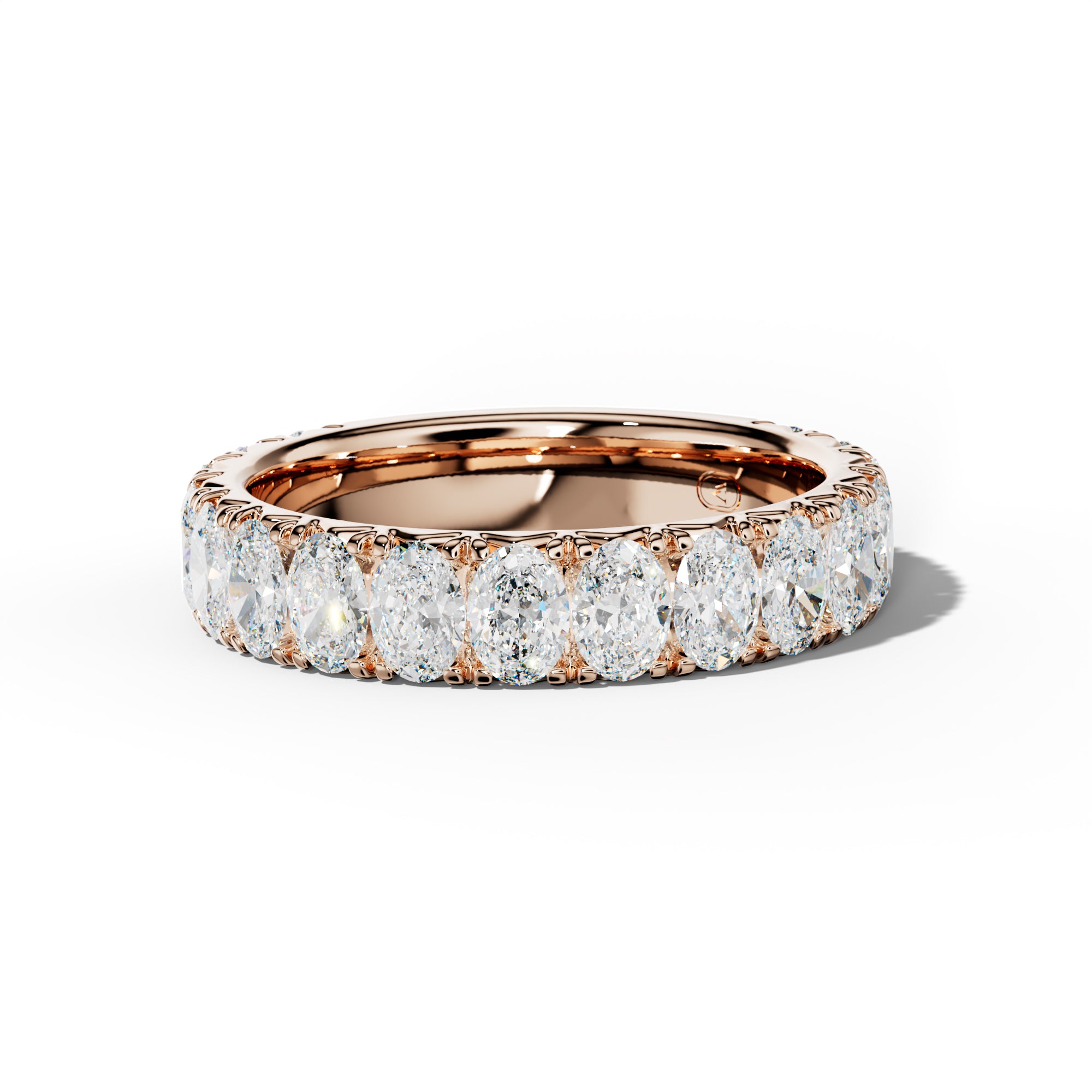 3.0 Carat Oval Diamond French Pave 3/4 Anniversary Band