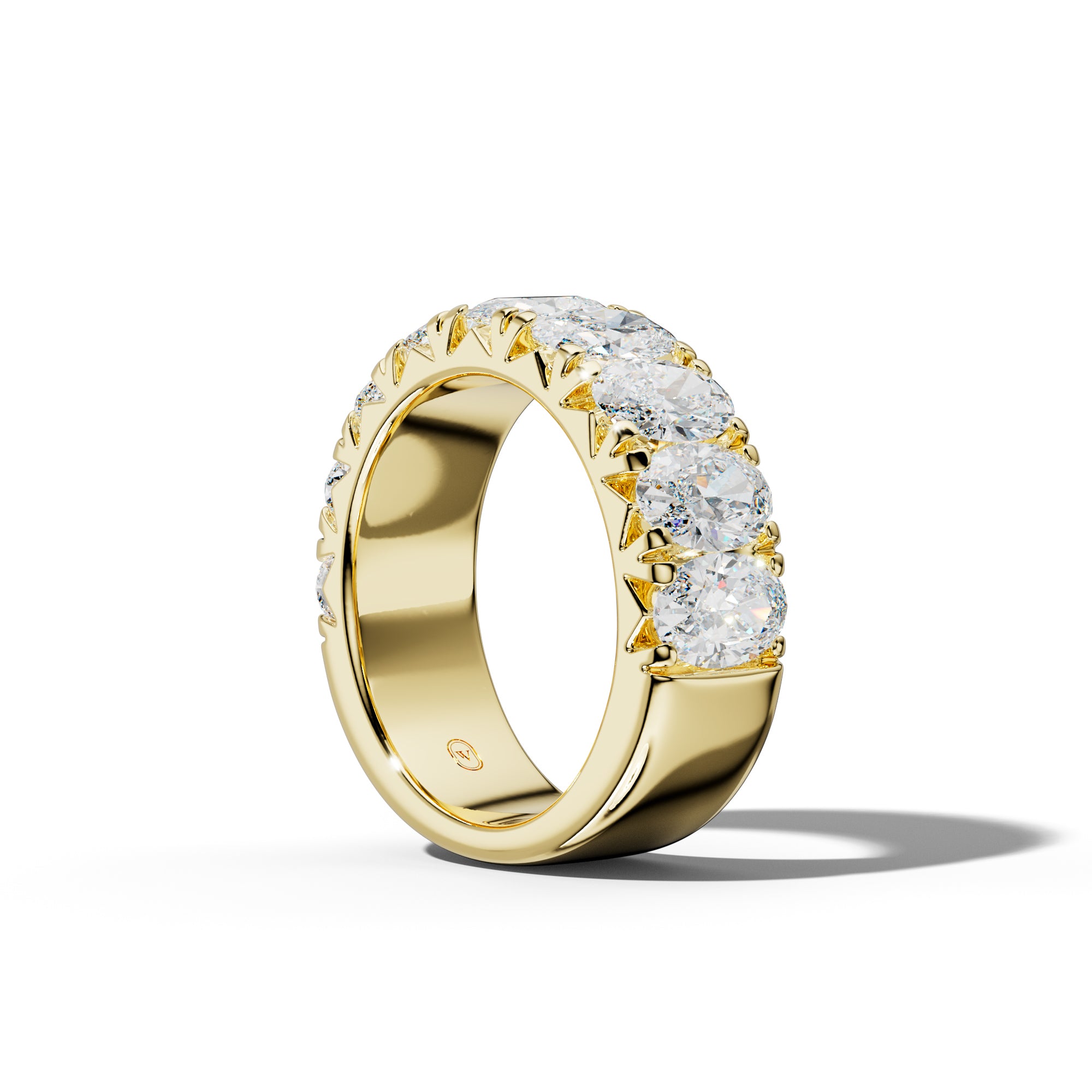 5.0 Carat Oval  Diamond French Pave Half Anniversary Band