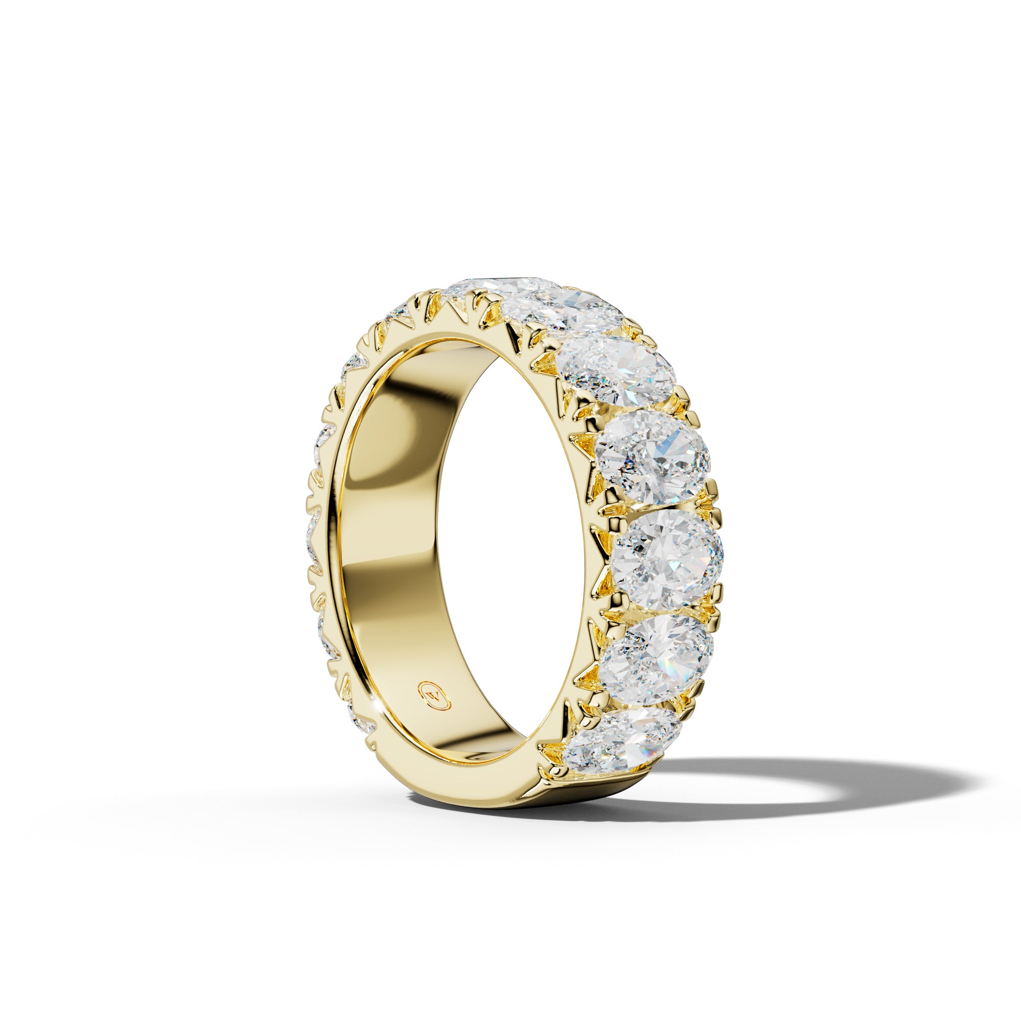 5.0 Carat Oval Diamond French Pave 3/4 Anniversary Band
