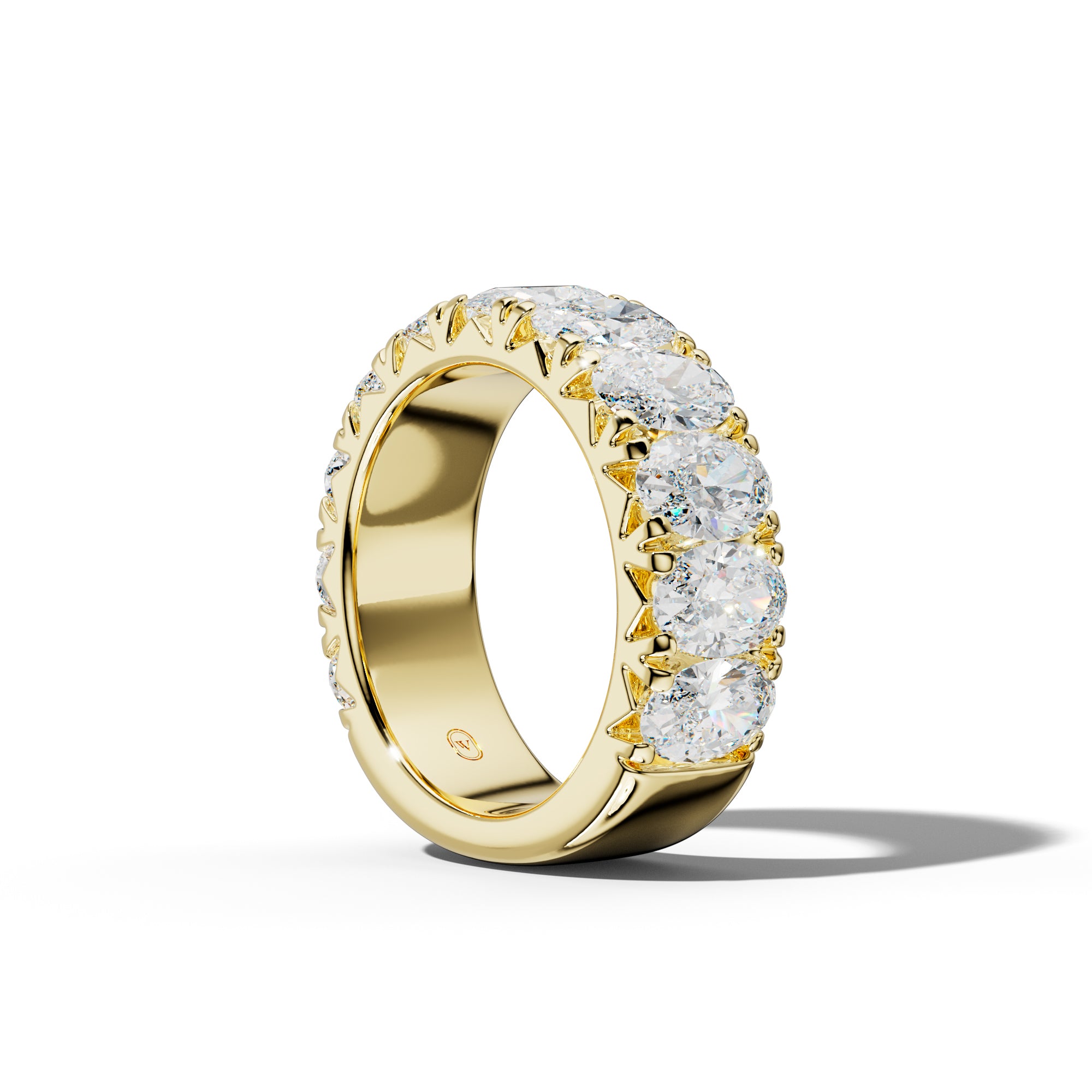 6.0 Carat Oval Diamond French Pave 3/4 Anniversary Band