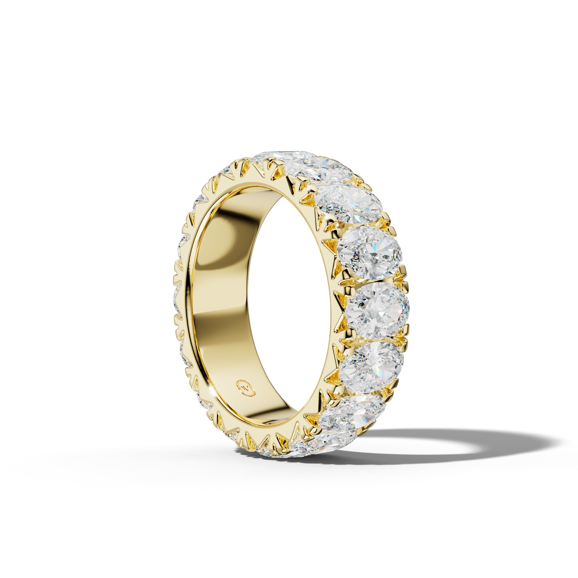 6.0 Carat Oval Diamond French Pave Eternity Band
