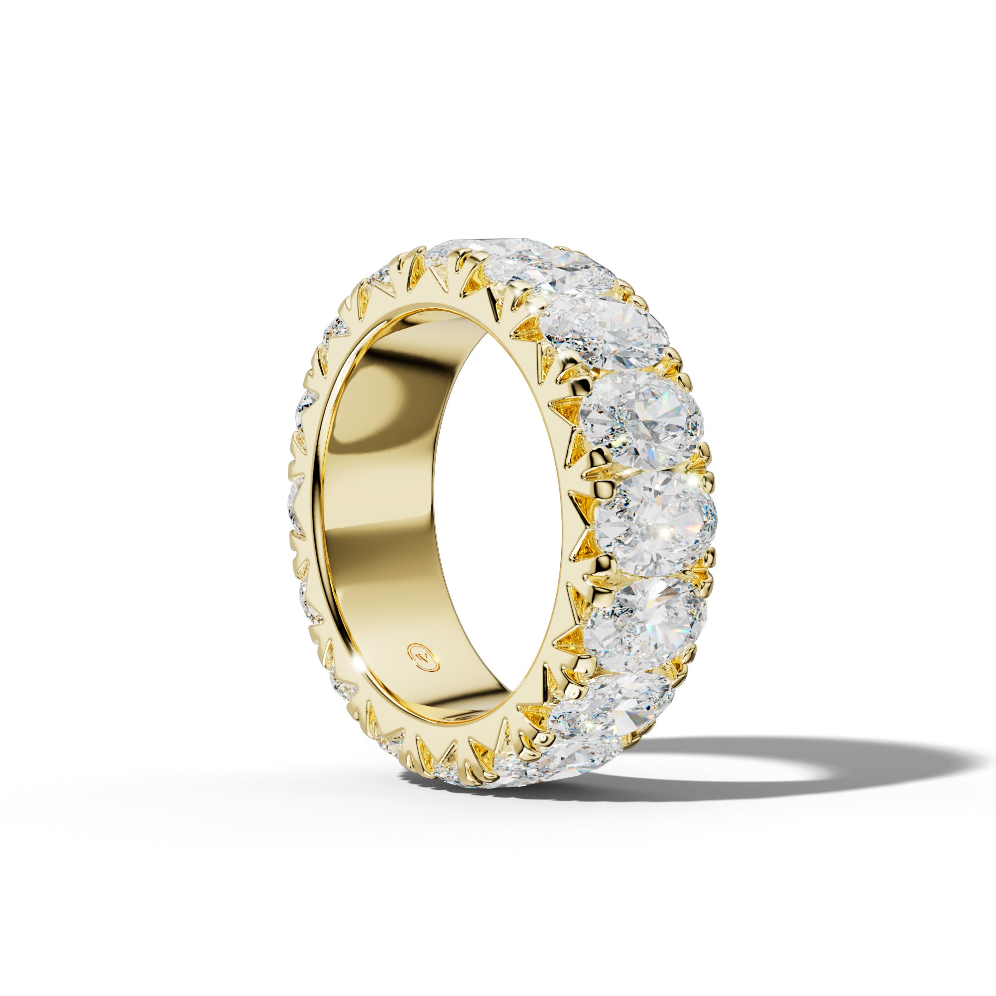 8.0 Carat Oval Diamond French Pave Eternity Band