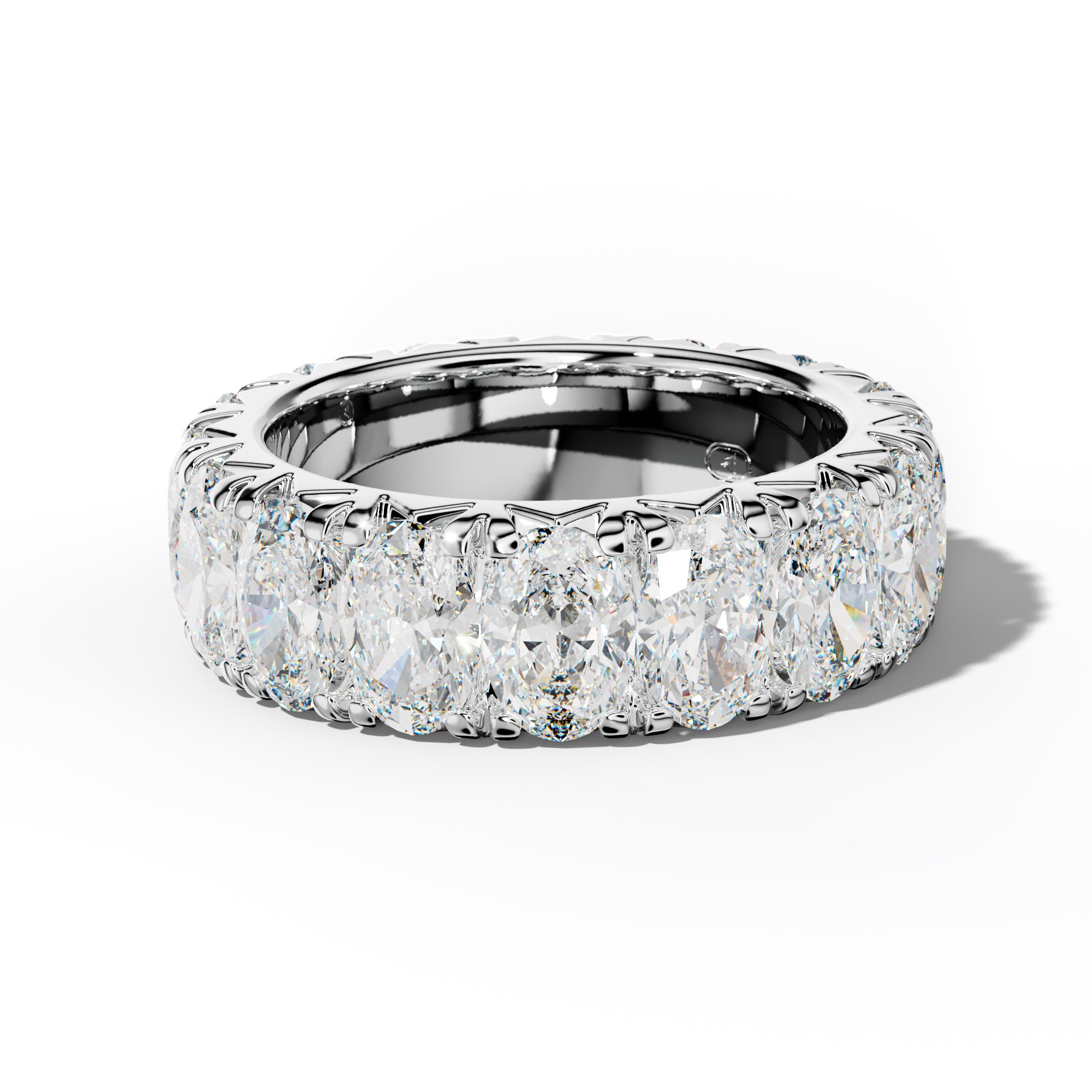 8.0 Carat Oval Diamond French Pave Eternity Band