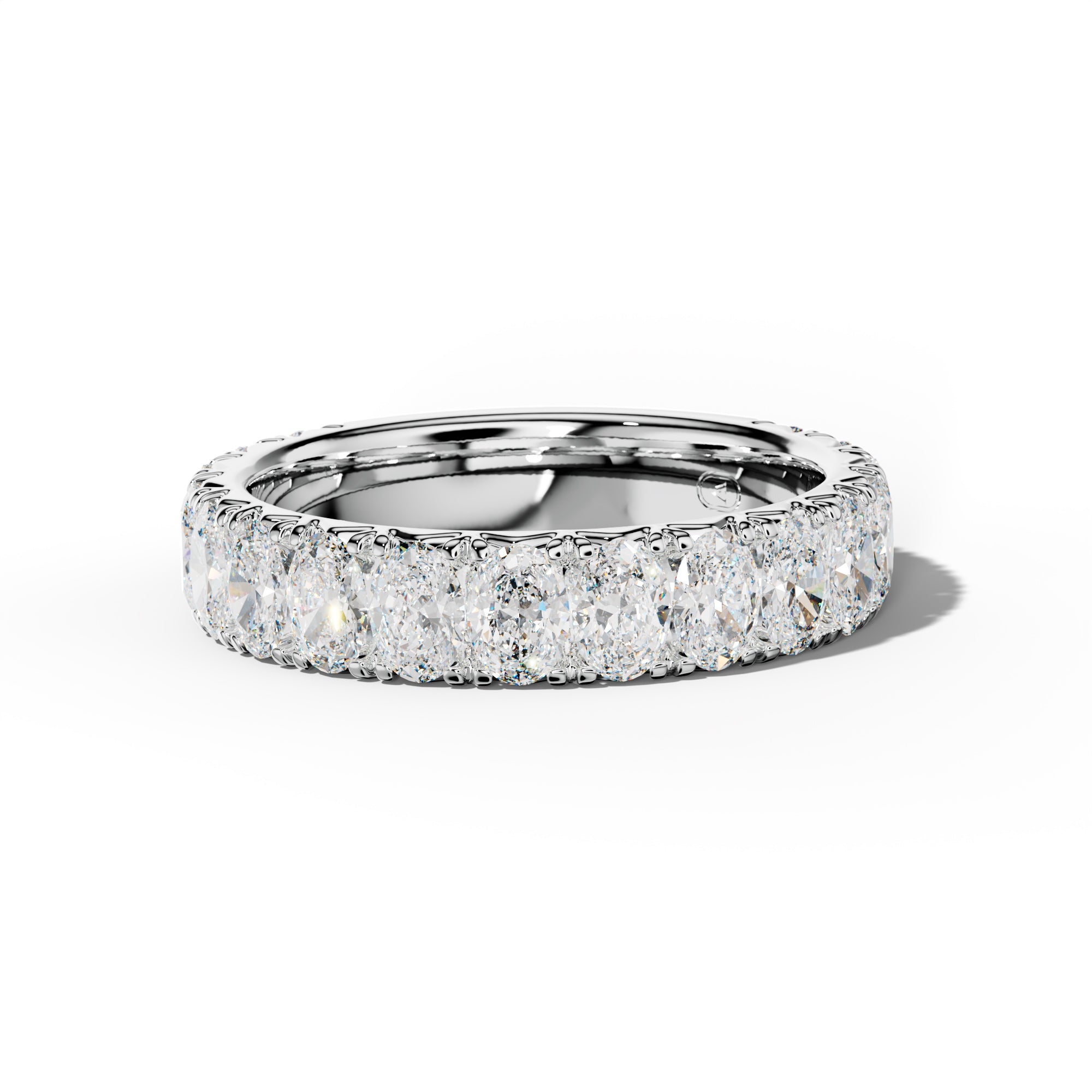 3.0 Carat Oval Diamond French Pave 3/4 Anniversary Band