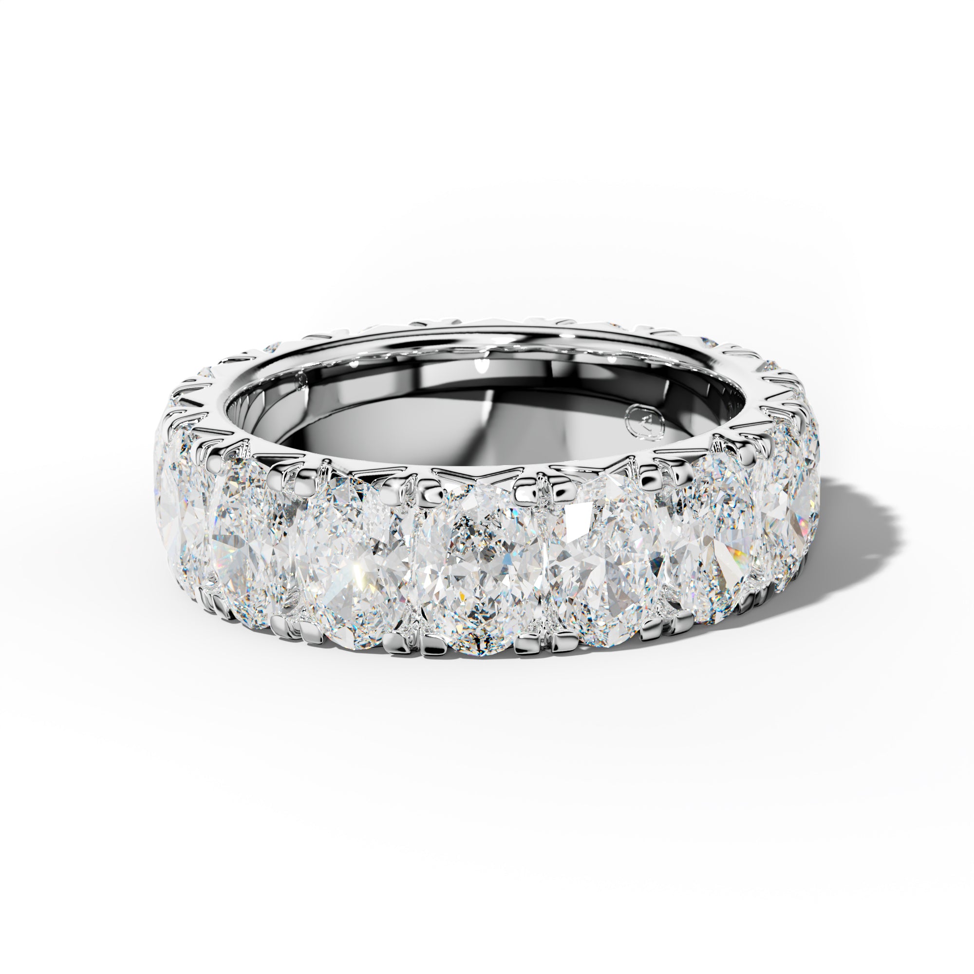 6.0 Carat Oval Diamond French Pave Eternity Band