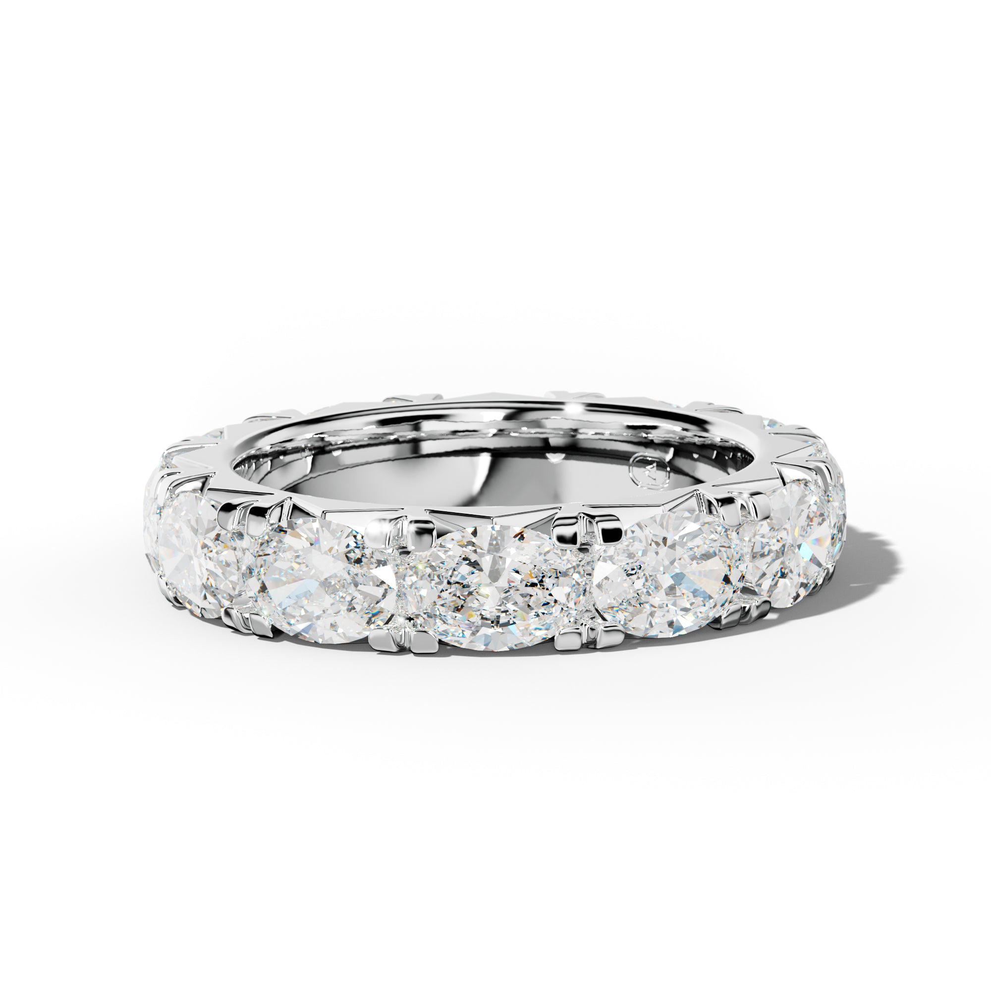 5.0 Carat East West Oval Diamond French Pave Eternity Band