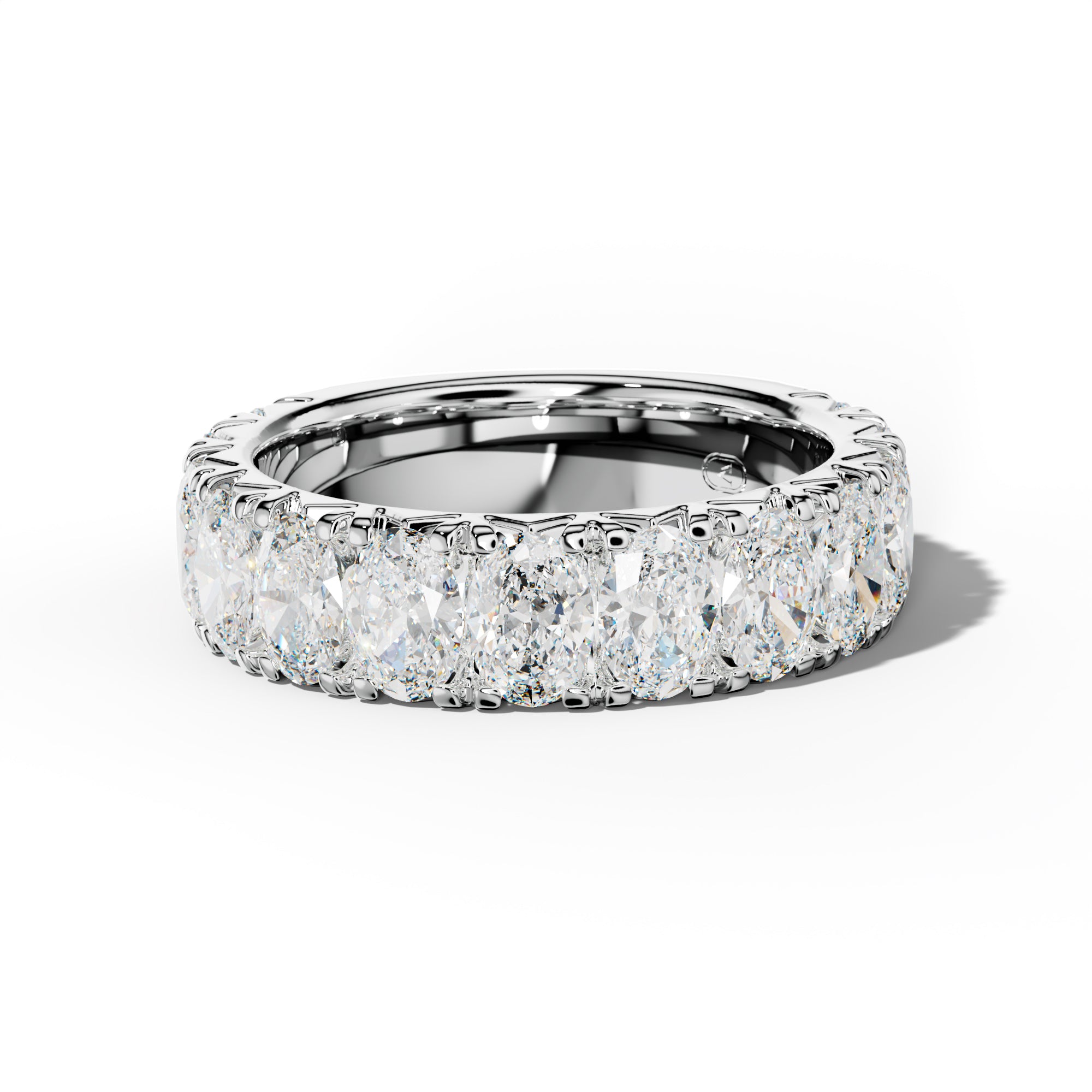 4.0 Carat Oval Diamond French Pave 3/4 Anniversary Band
