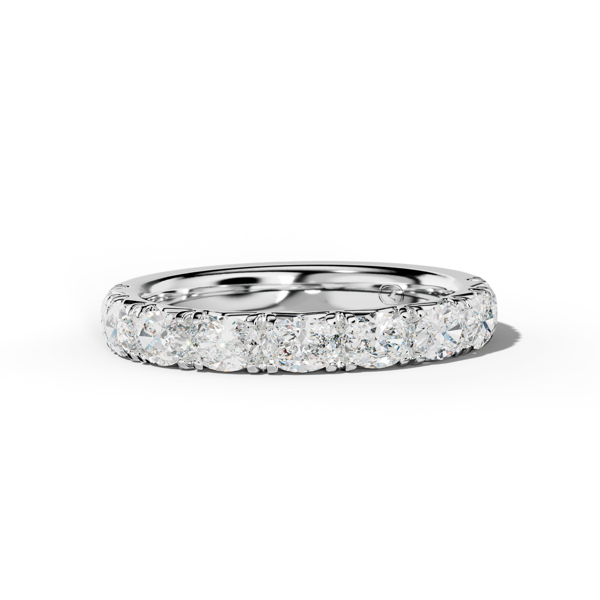 1.0 Carat East West Oval Diamond French Pave Half Anniversary Band