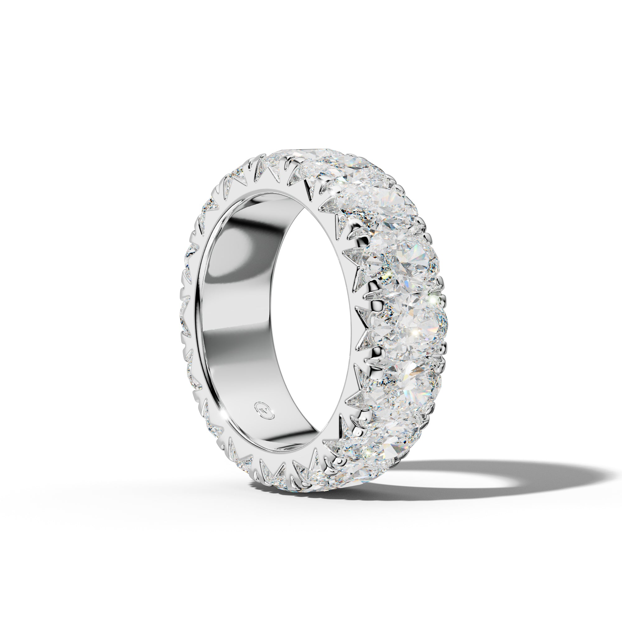 8.0 Carat Oval Diamond French Pave Eternity Band