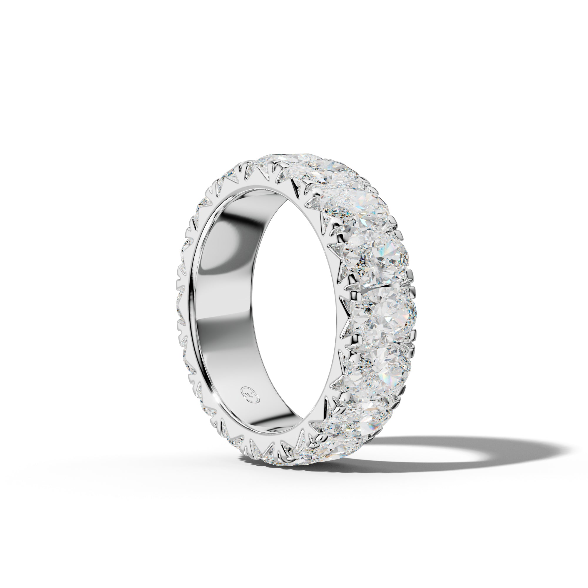 6.0 Carat Oval Diamond French Pave Eternity Band