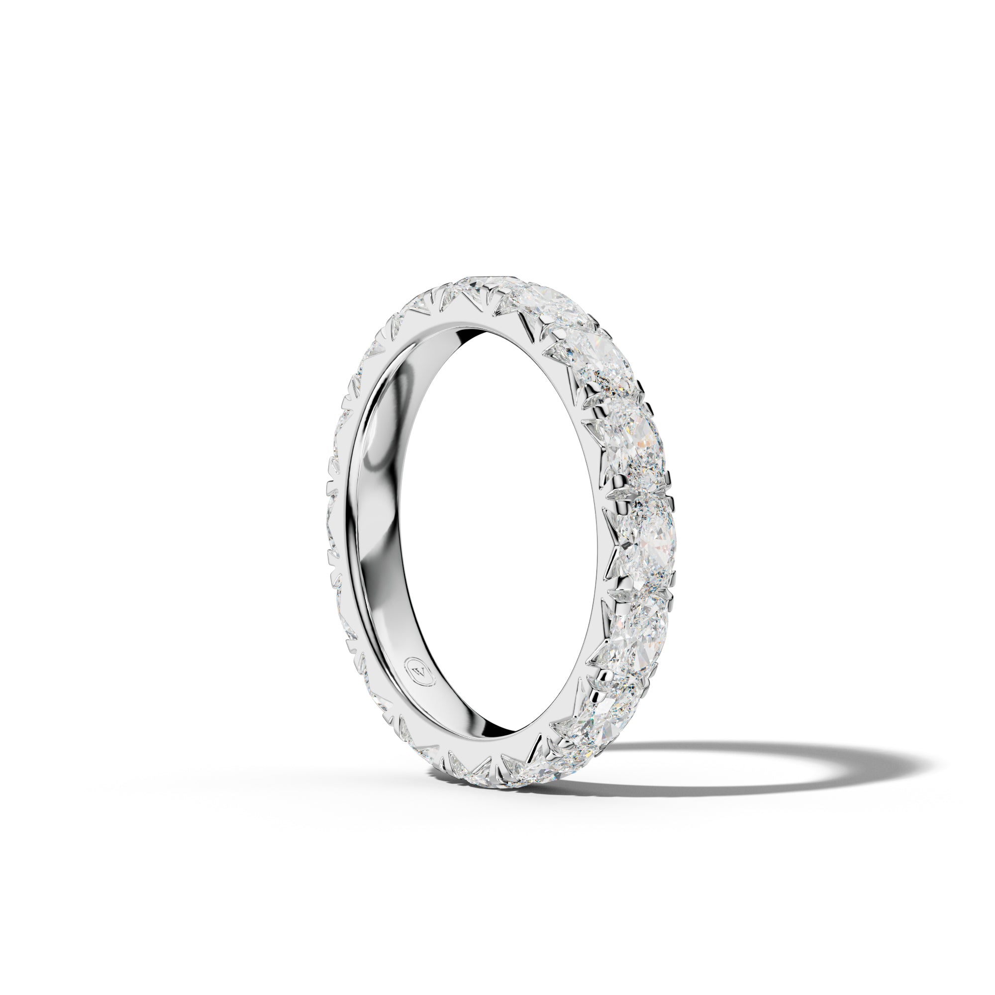 3.0 Carat East West Oval Diamond French Pave Eternity Band